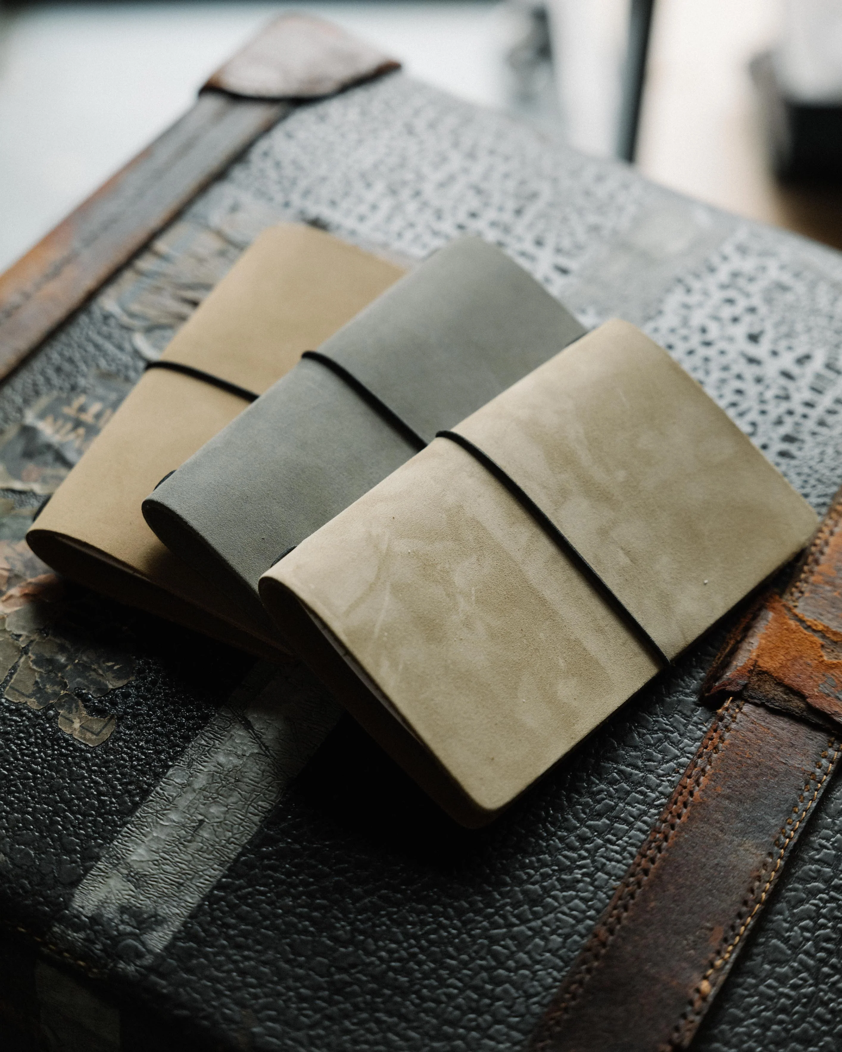 Beige Suede Travel Notebook - Image 3