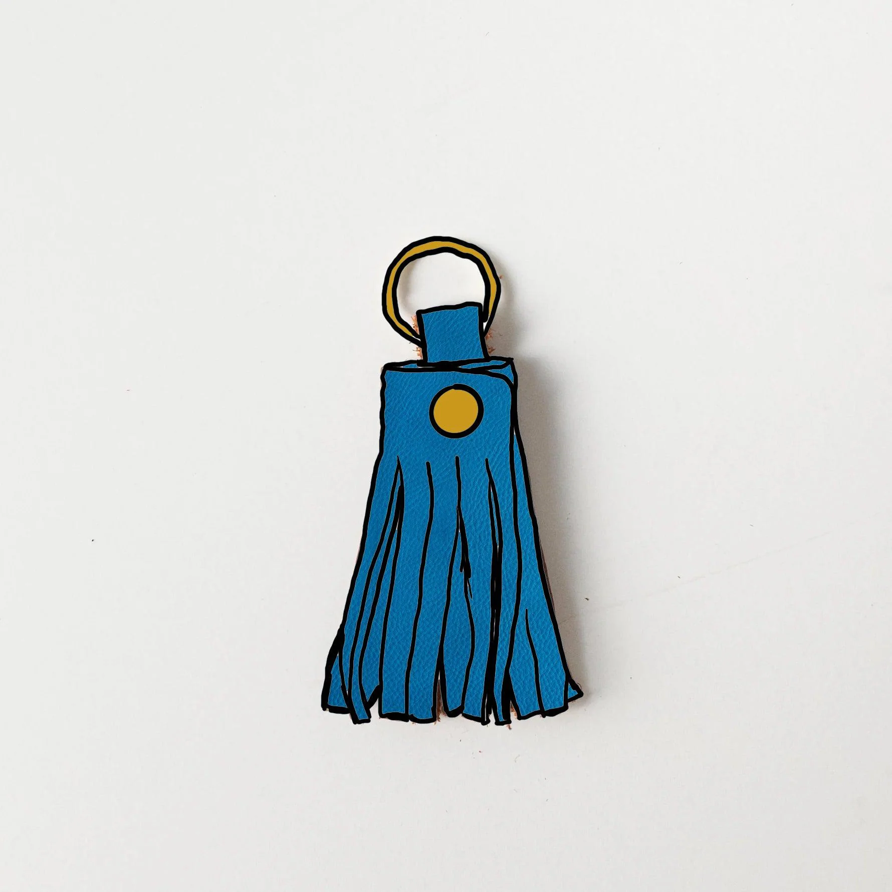 Cerulean Cypress Tassel Keychain