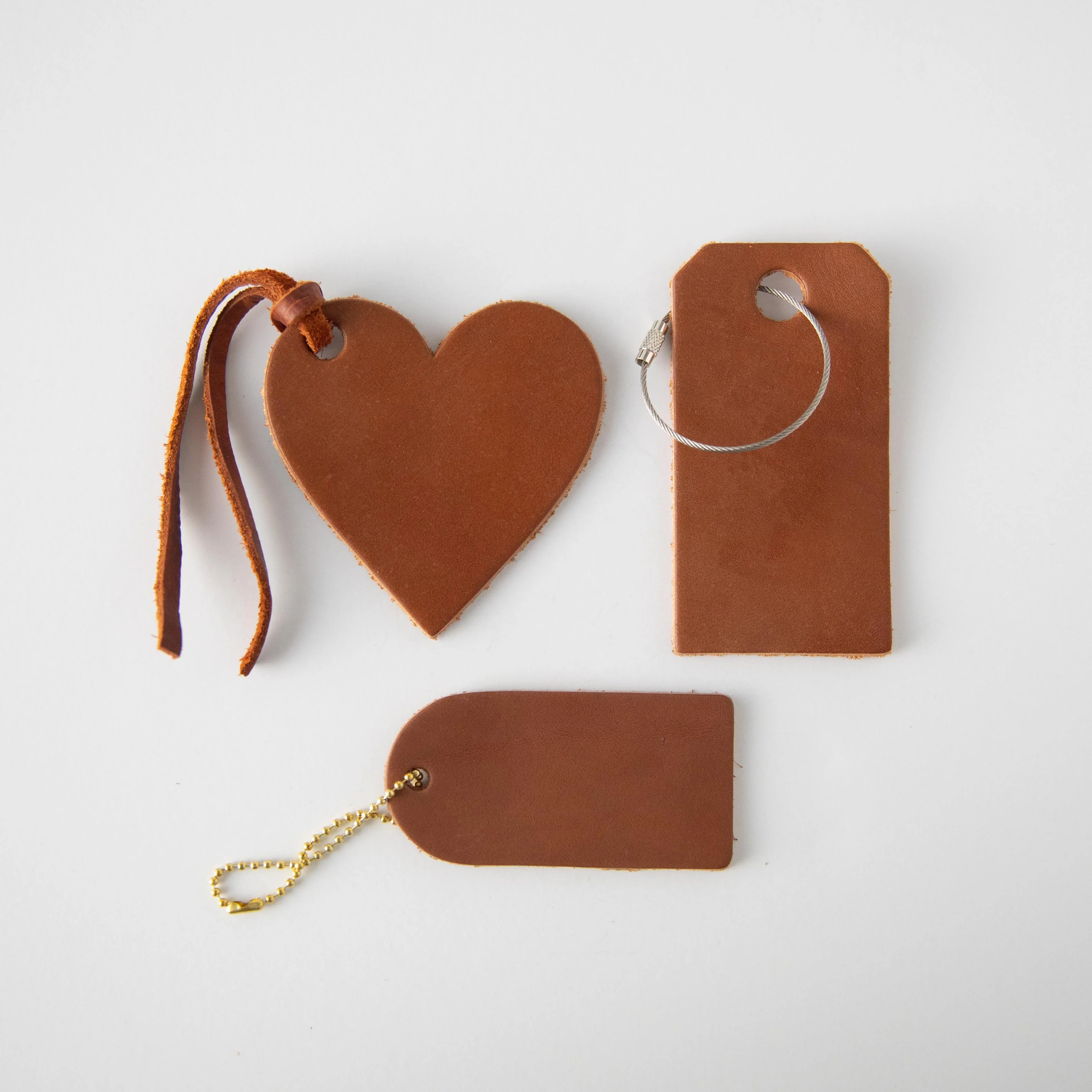 Coral Leather Heart Tag - Image 2