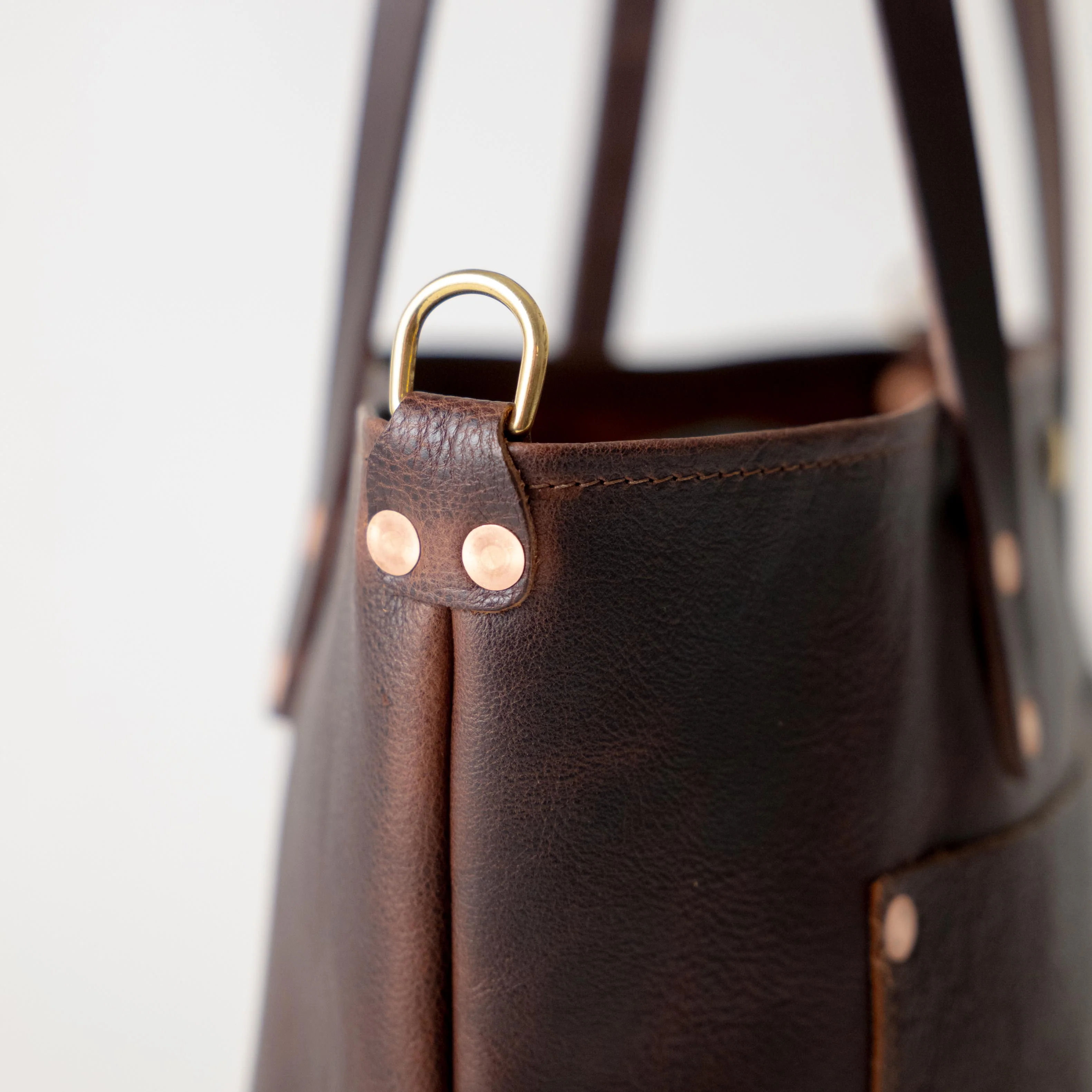 Dark Brown Bulldog East West Travel Tote - Image 5