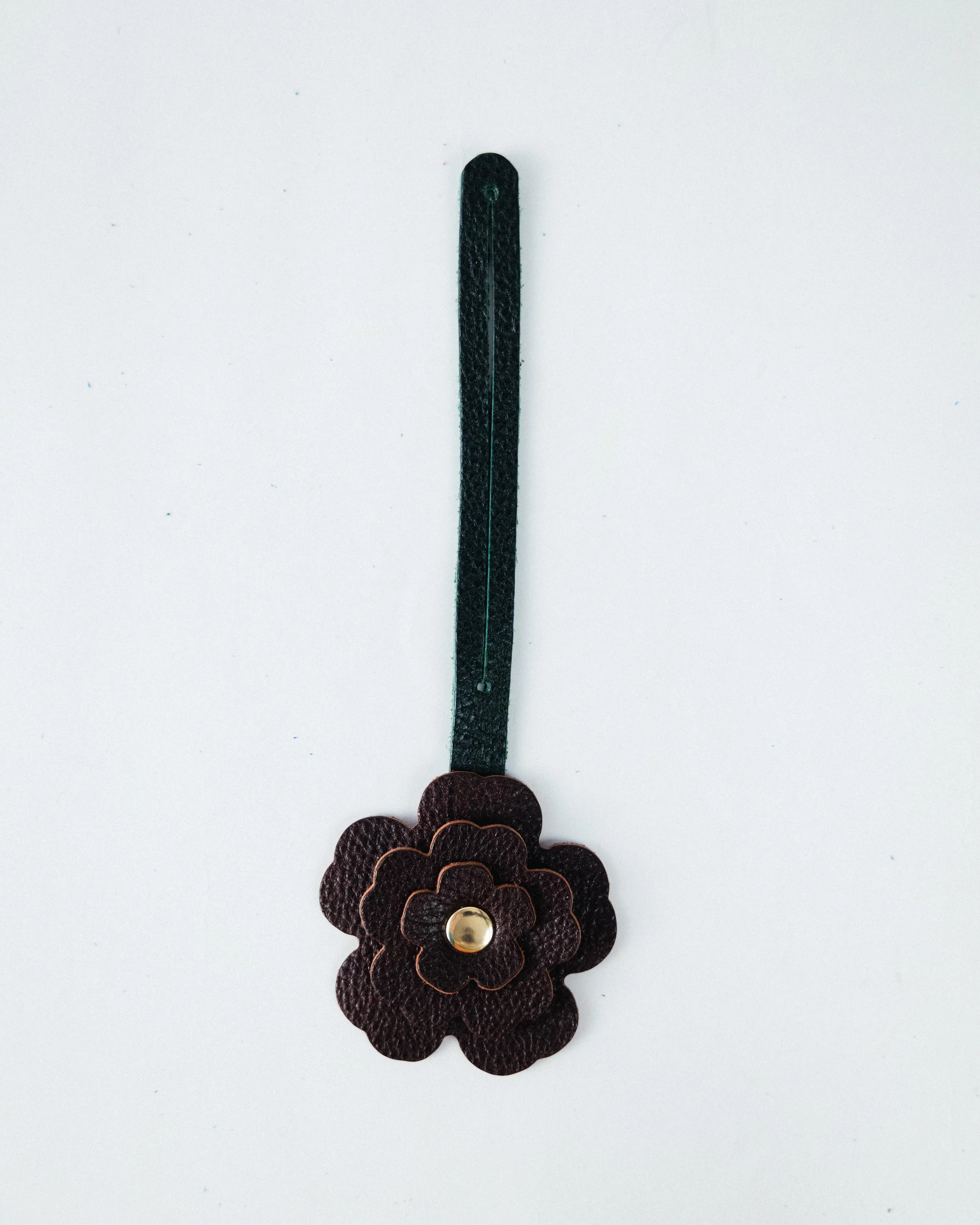 Dark Brown Bulldog Flower Charm - Image 2
