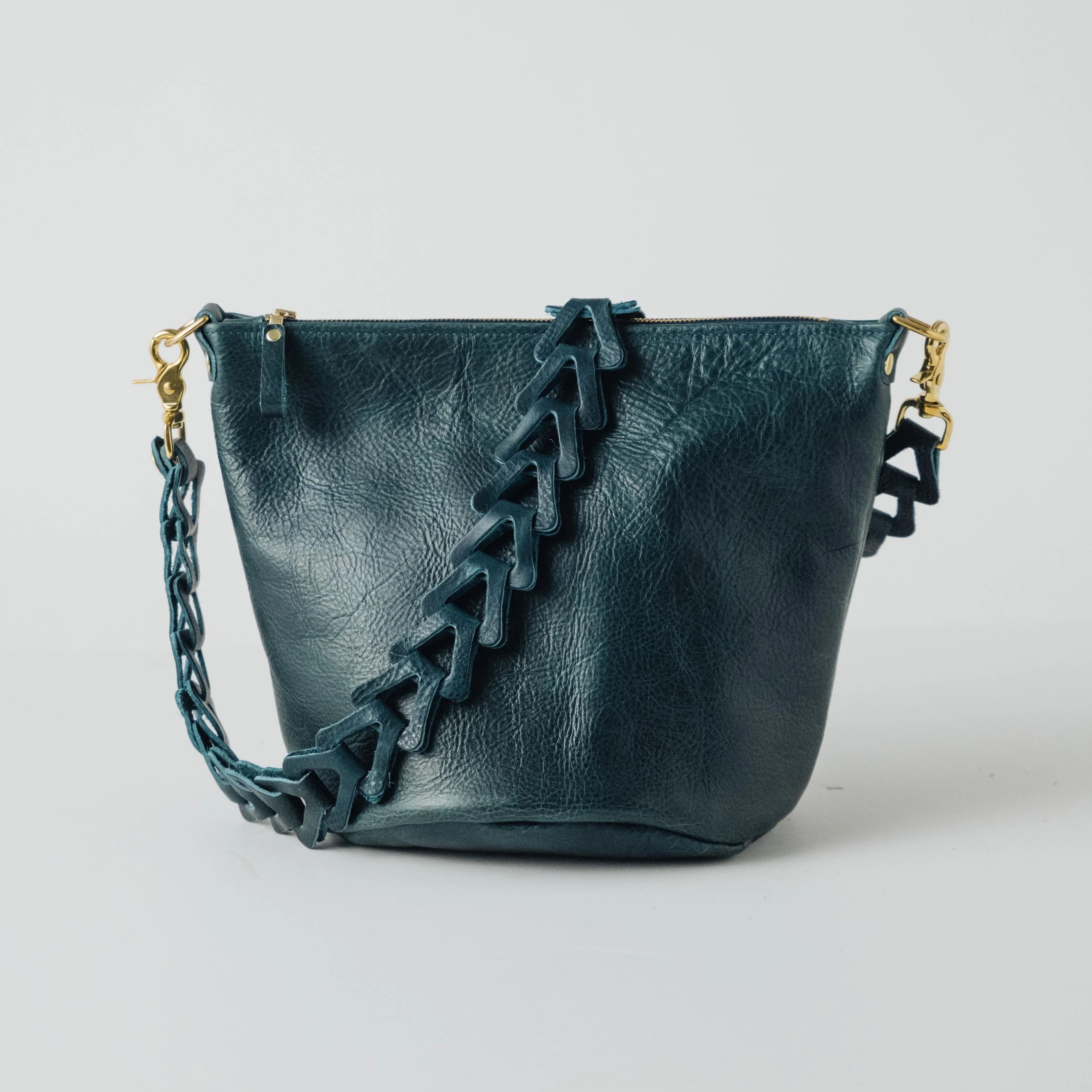 Dark Tan Bulldog Zip-Top Bucket Bag - Image 6