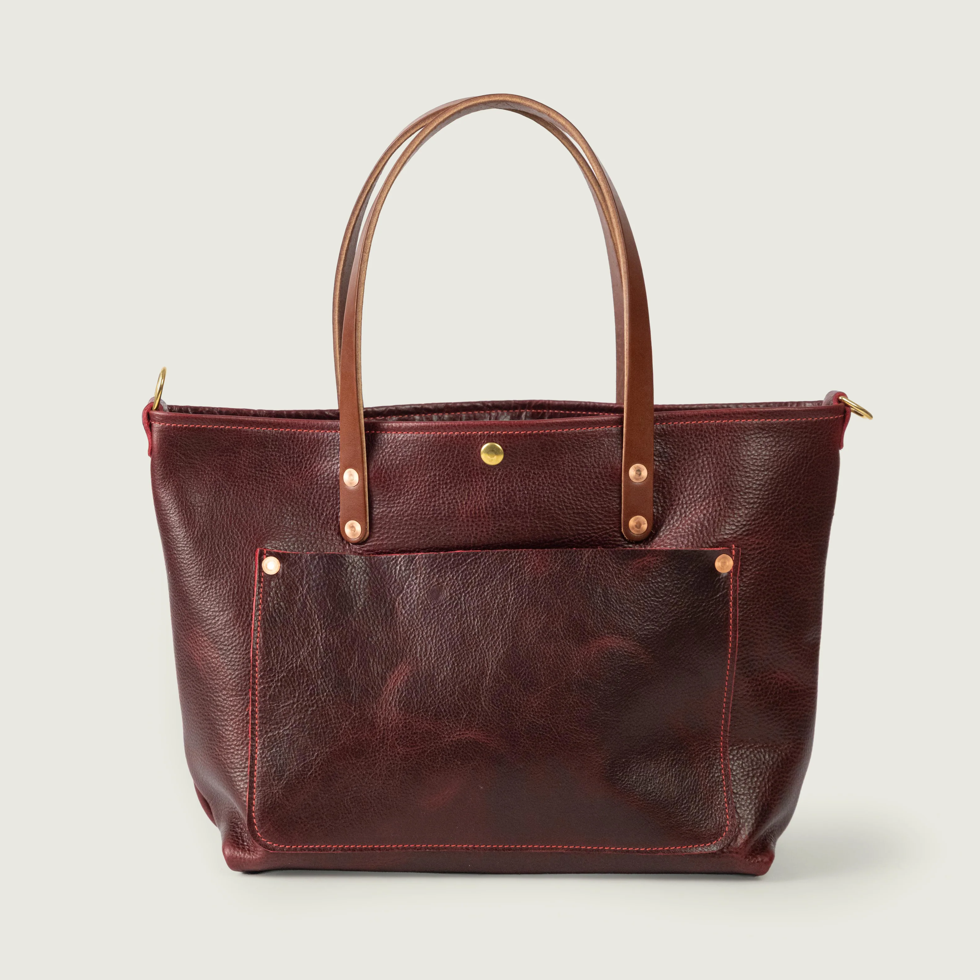 Dark Cherry Bulldog East West Travel Tote