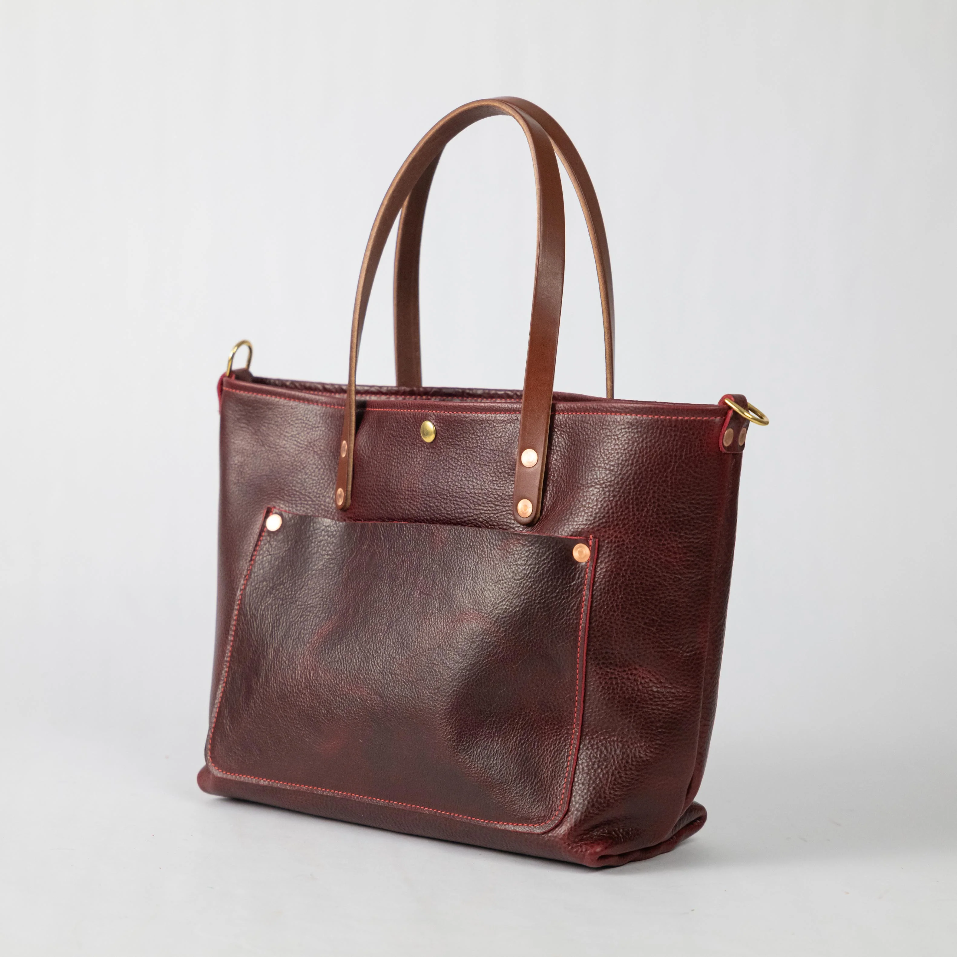 Dark Cherry Bulldog East West Travel Tote - Image 3