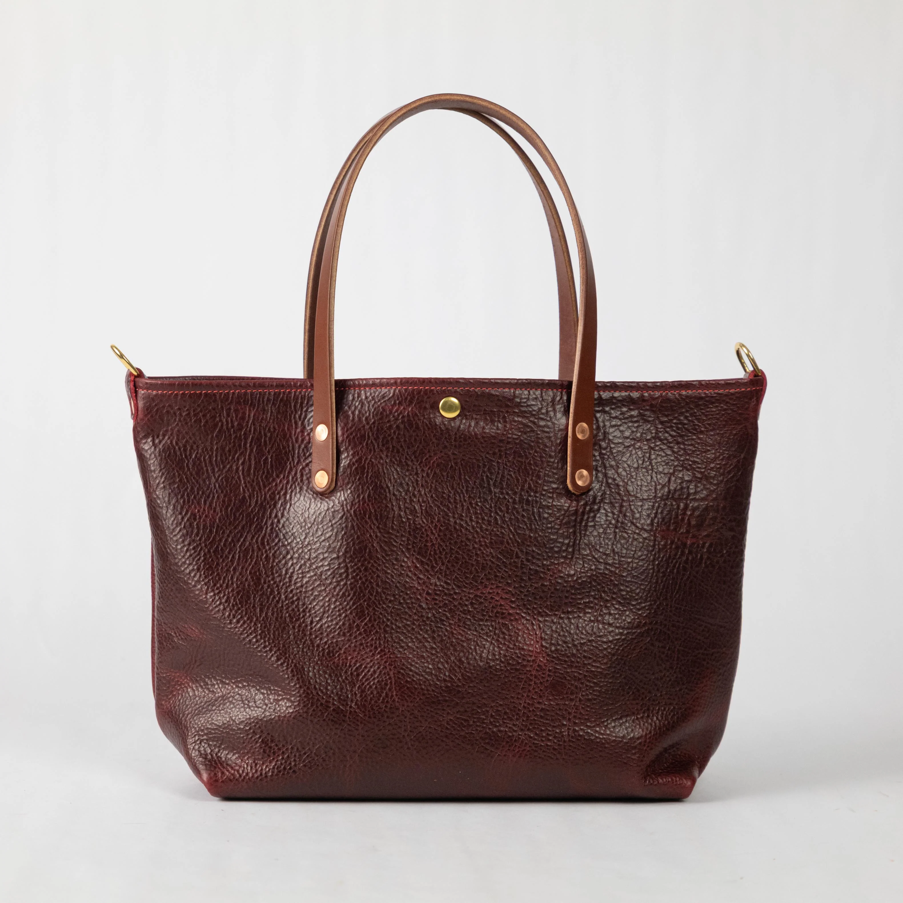 Dark Cherry Bulldog East West Travel Tote - Image 4
