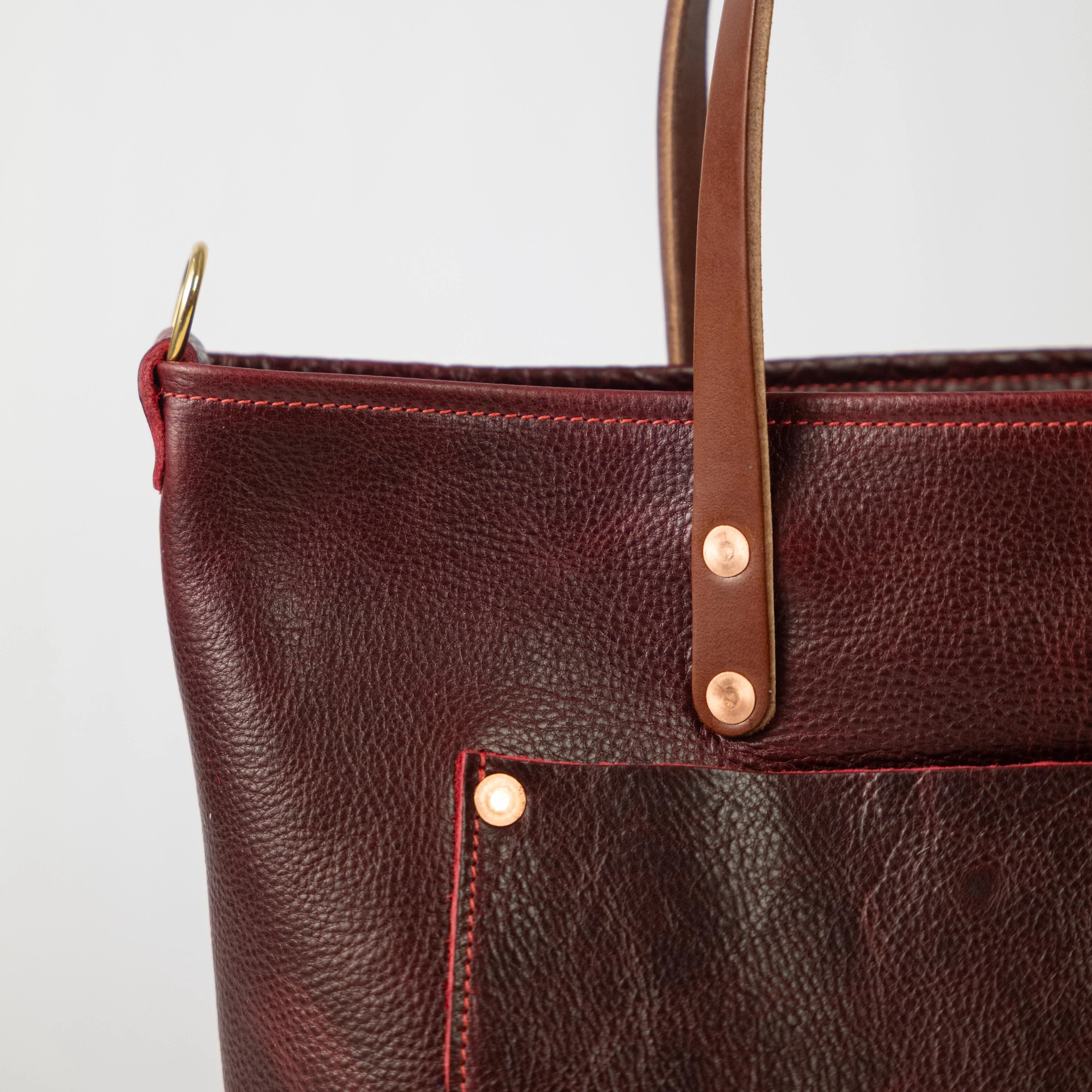 Dark Cherry Bulldog East West Travel Tote - Image 5