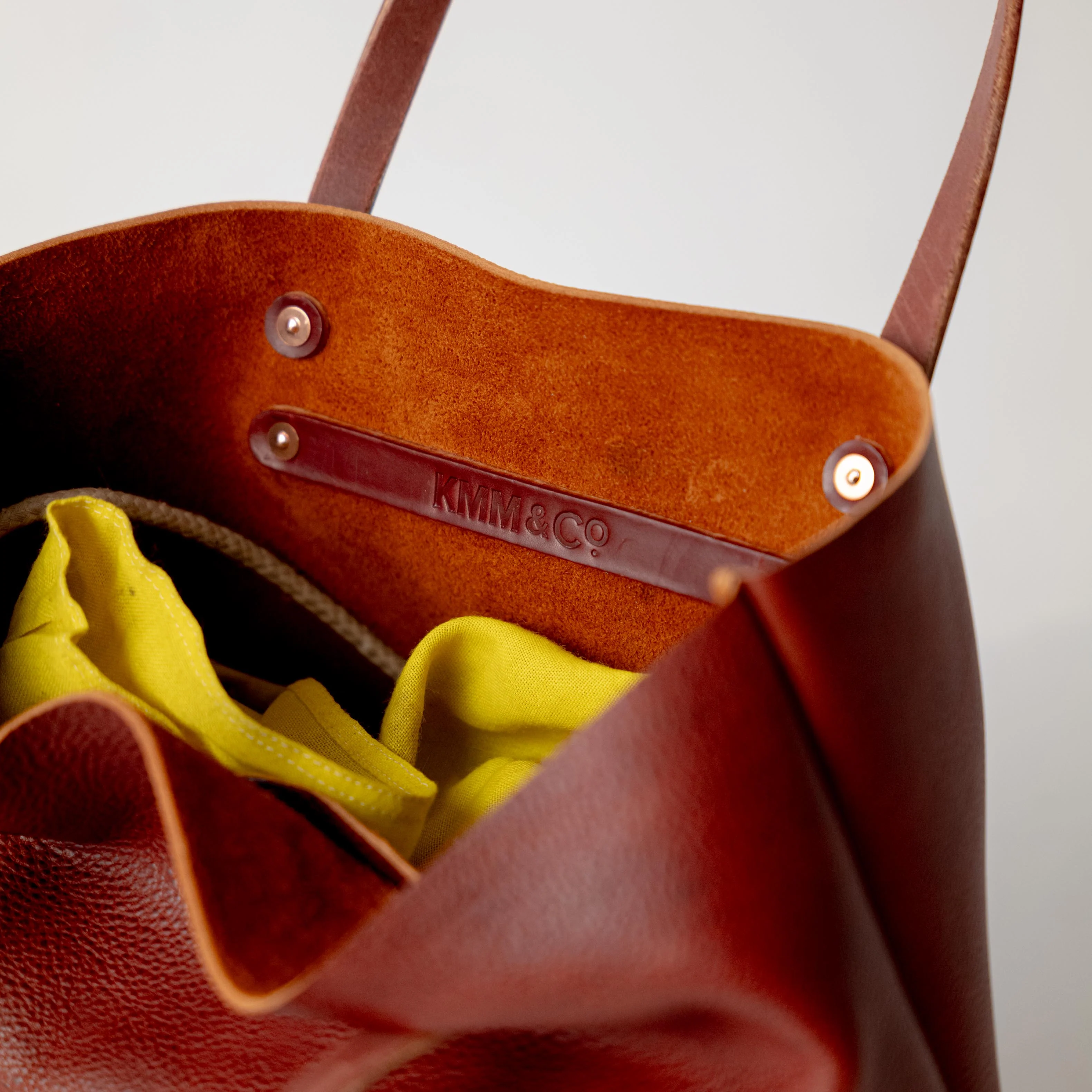 Dark Tan Bulldog East West Tote - Image 4