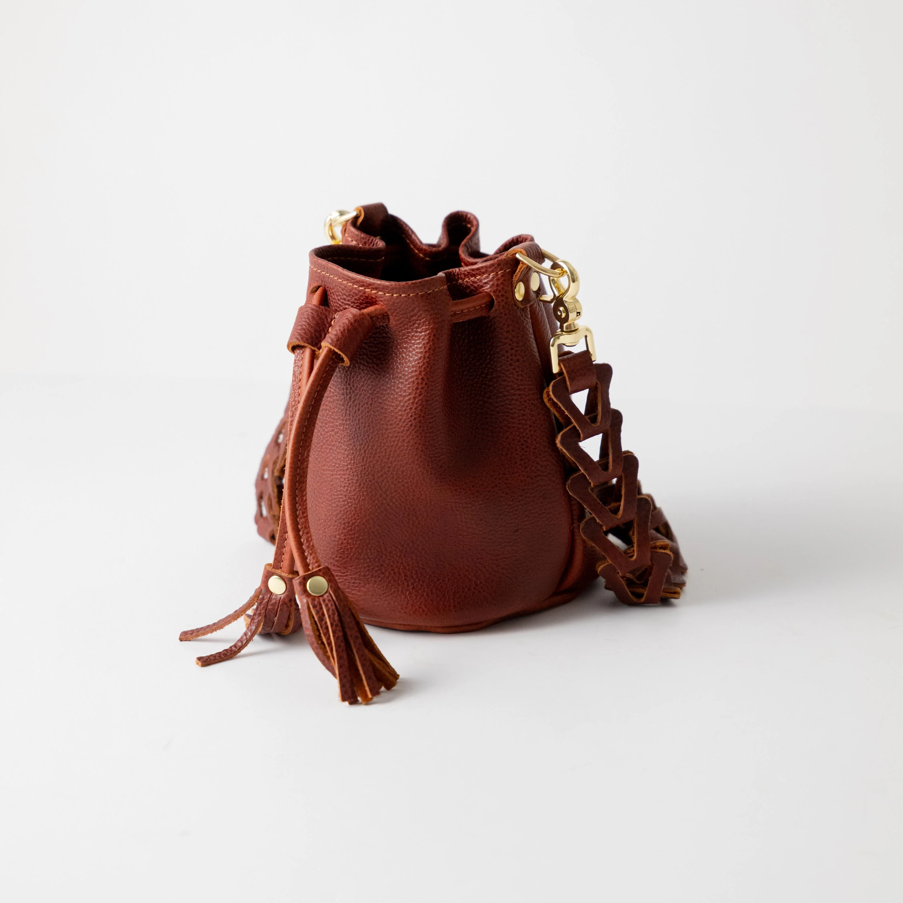 Dark Tan Bulldog Mini Bucket Bag - Image 2
