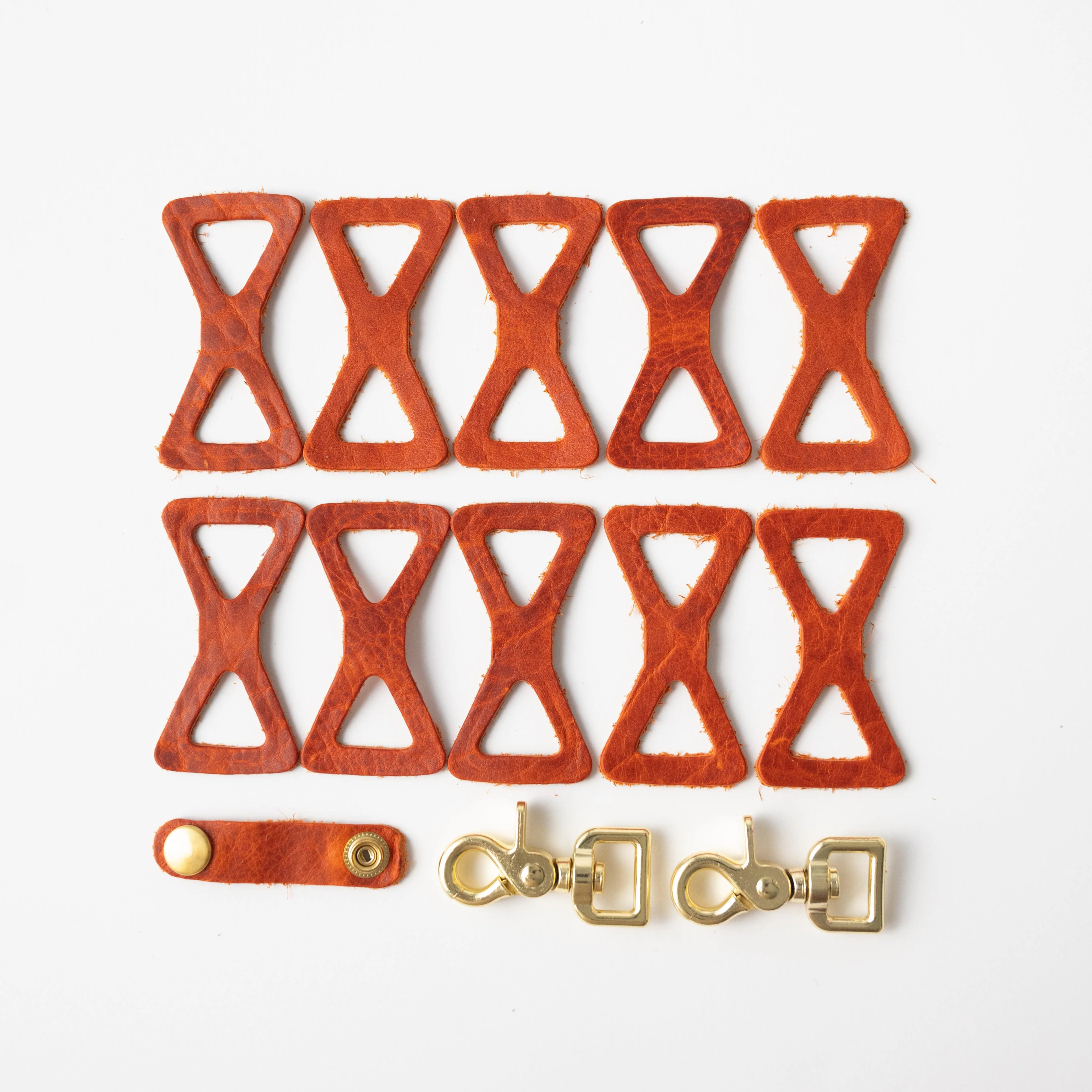 Orange Bison Leather Chain Links - Image 2