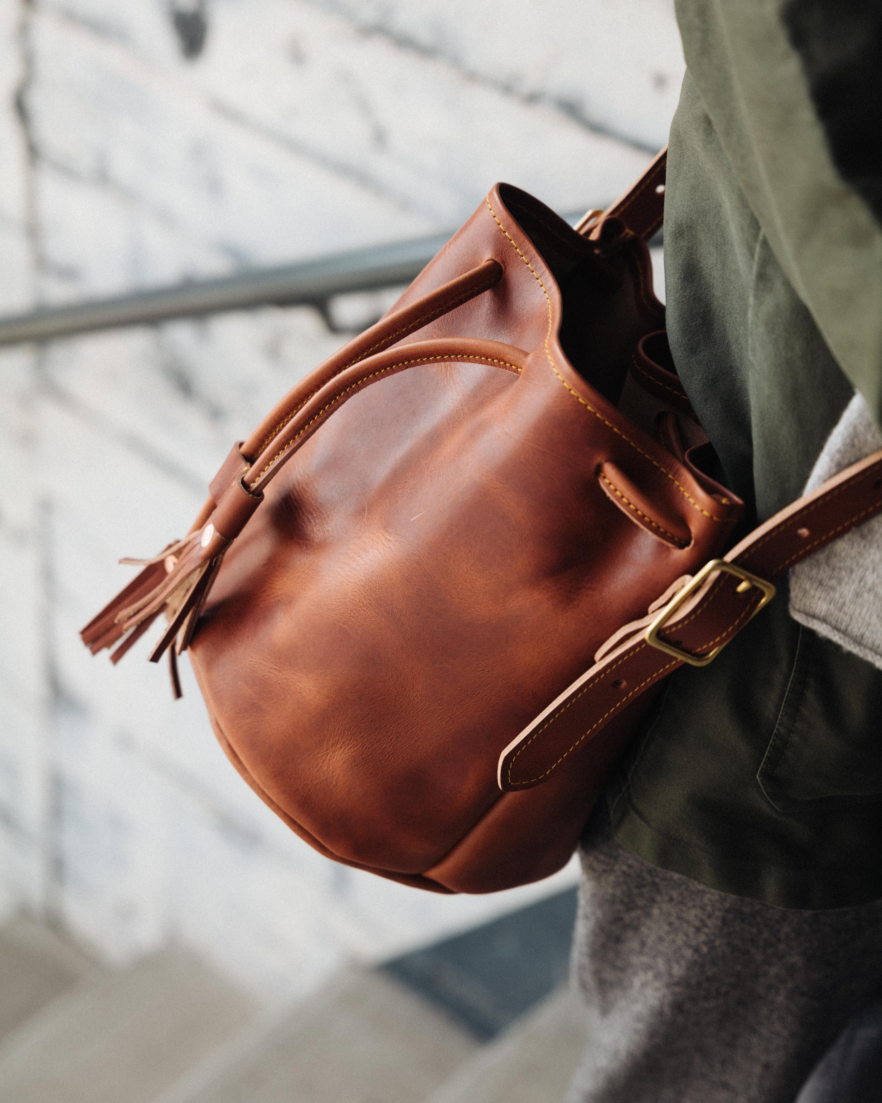 English Tan Dublin Bucket Bag - Image 9
