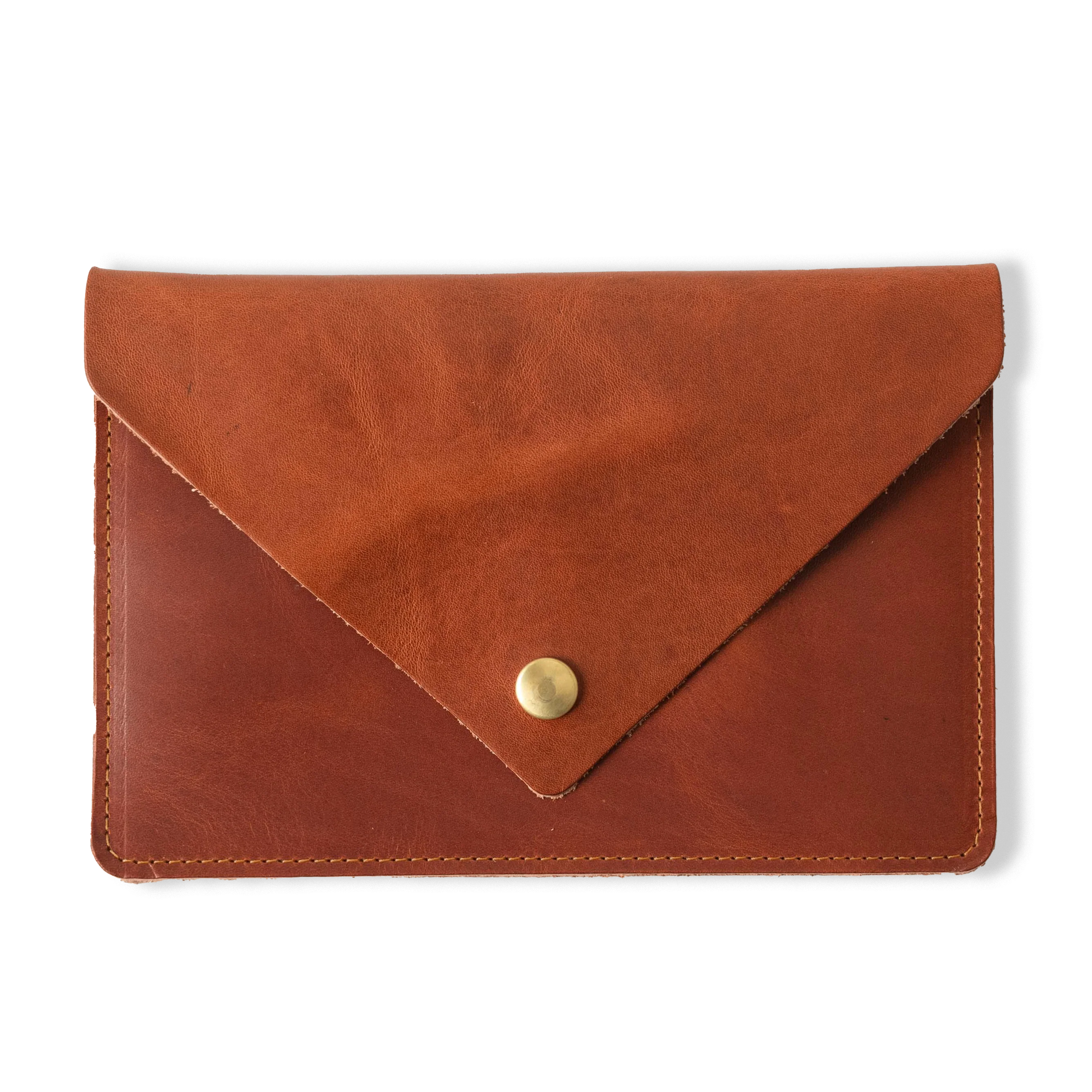 English Tan Dublin Leather Clutch