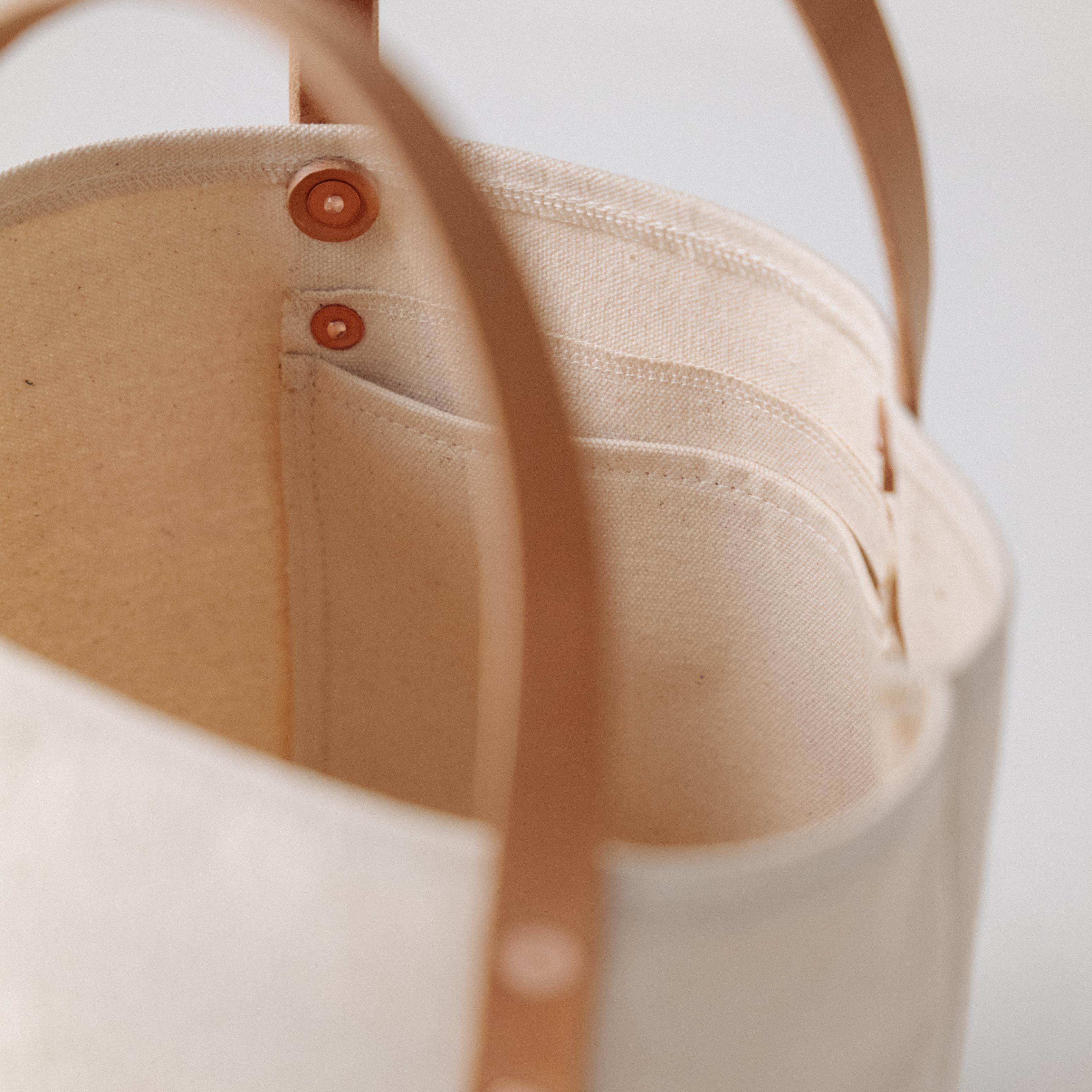 Green Canvas Bucket Tote - Image 3