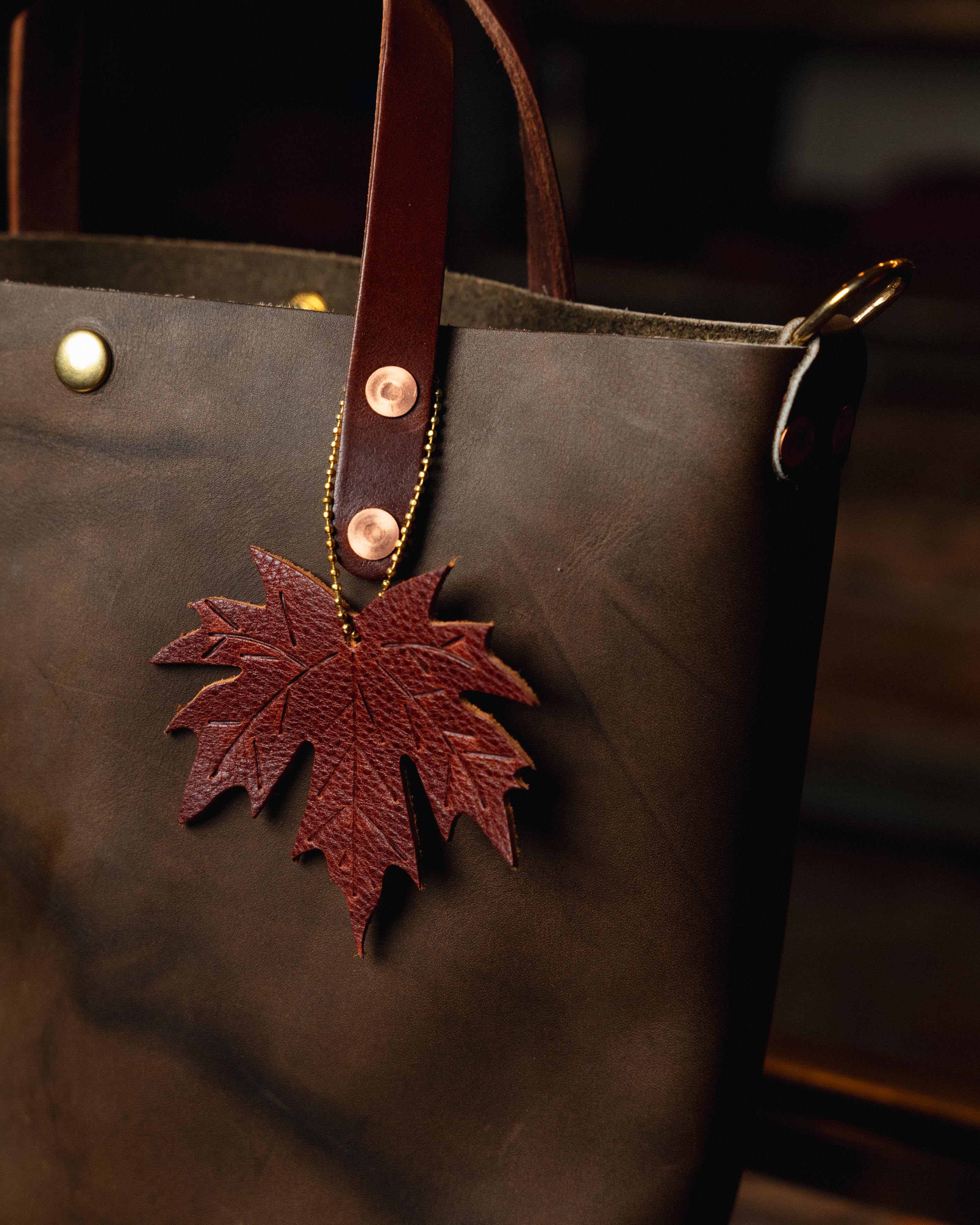 Leather Maple Leaf Charm - Image 2