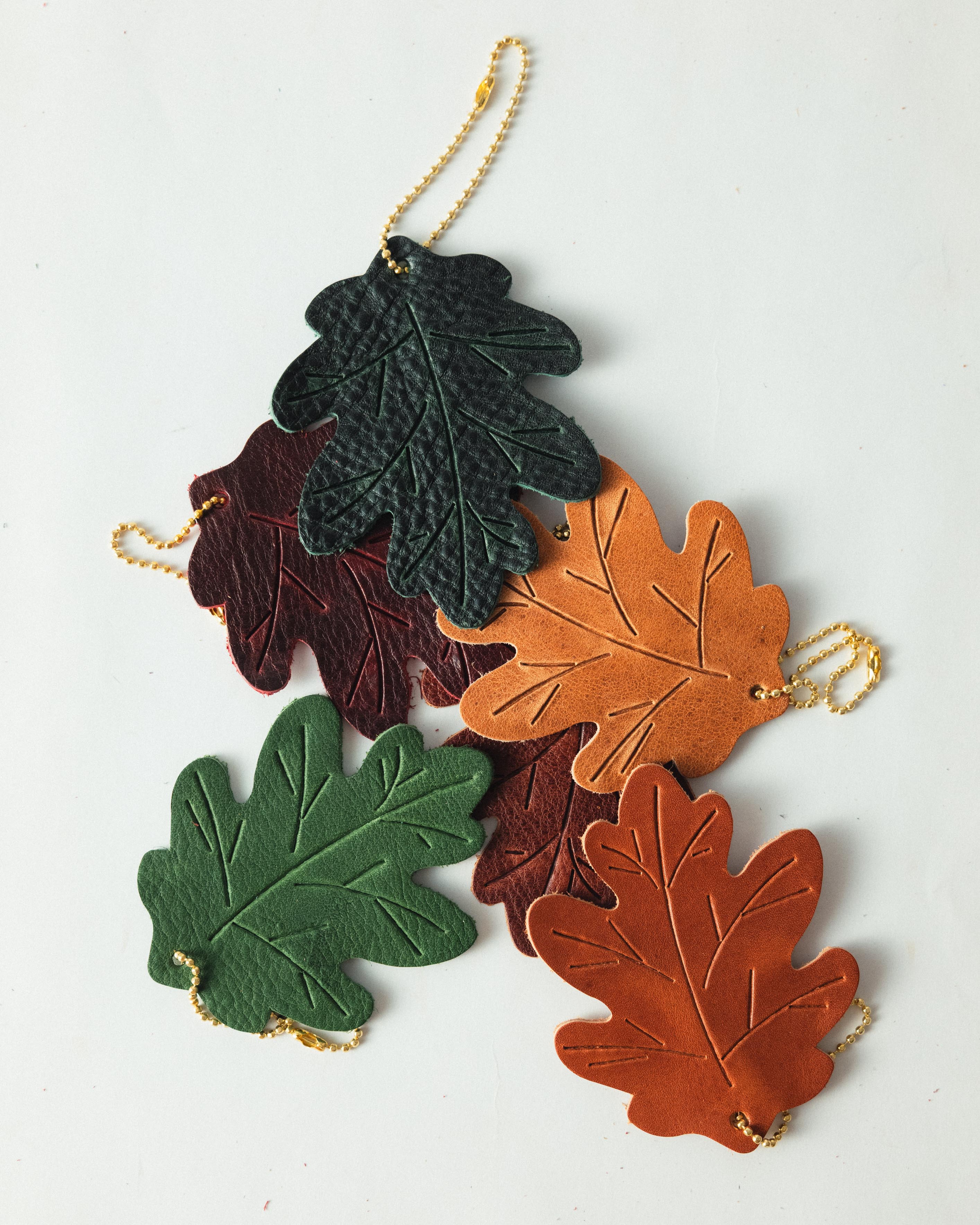 Leather Oak Leaf Charm - Image 2