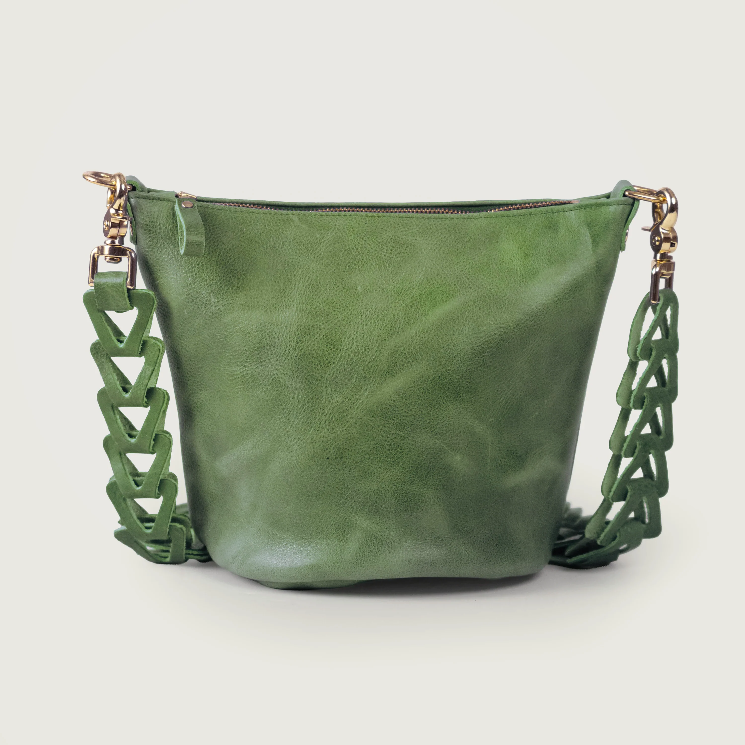 Matcha Bulldog Zip-Top Bucket Bag