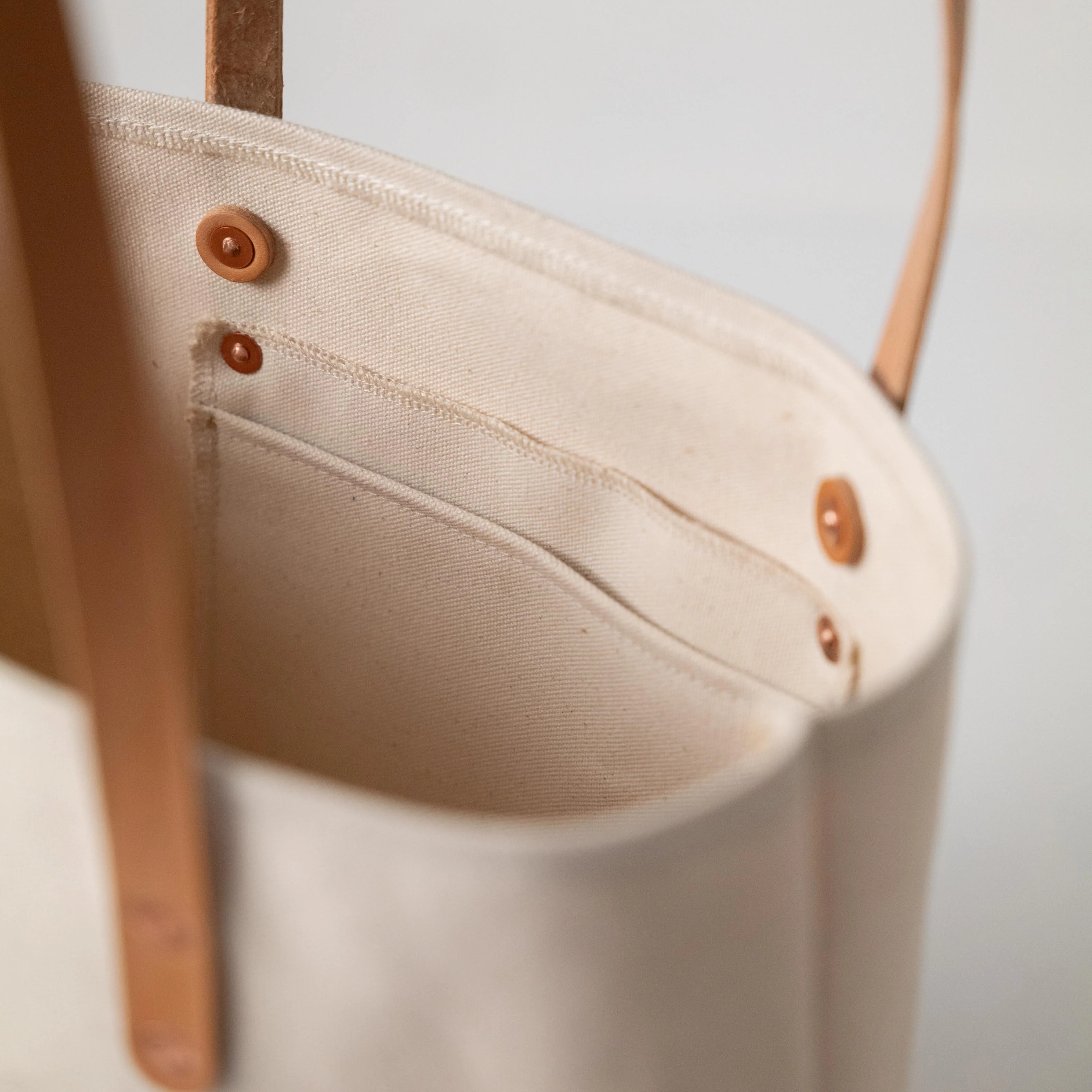 Natural Canvas East West Tote - Image 4