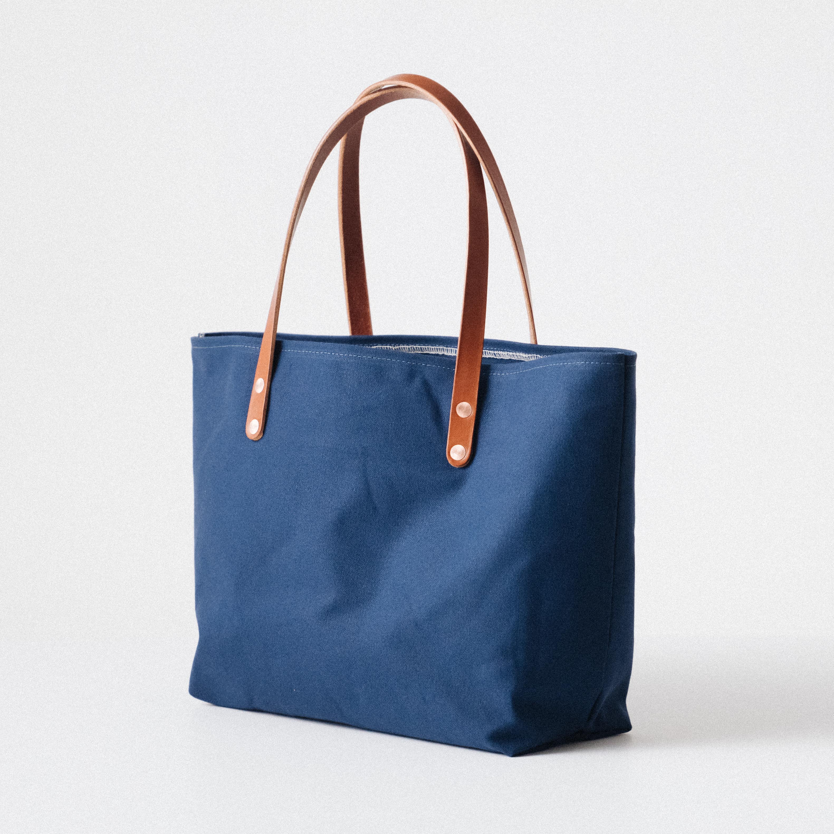 Navy Canvas East West Tote - Image 2