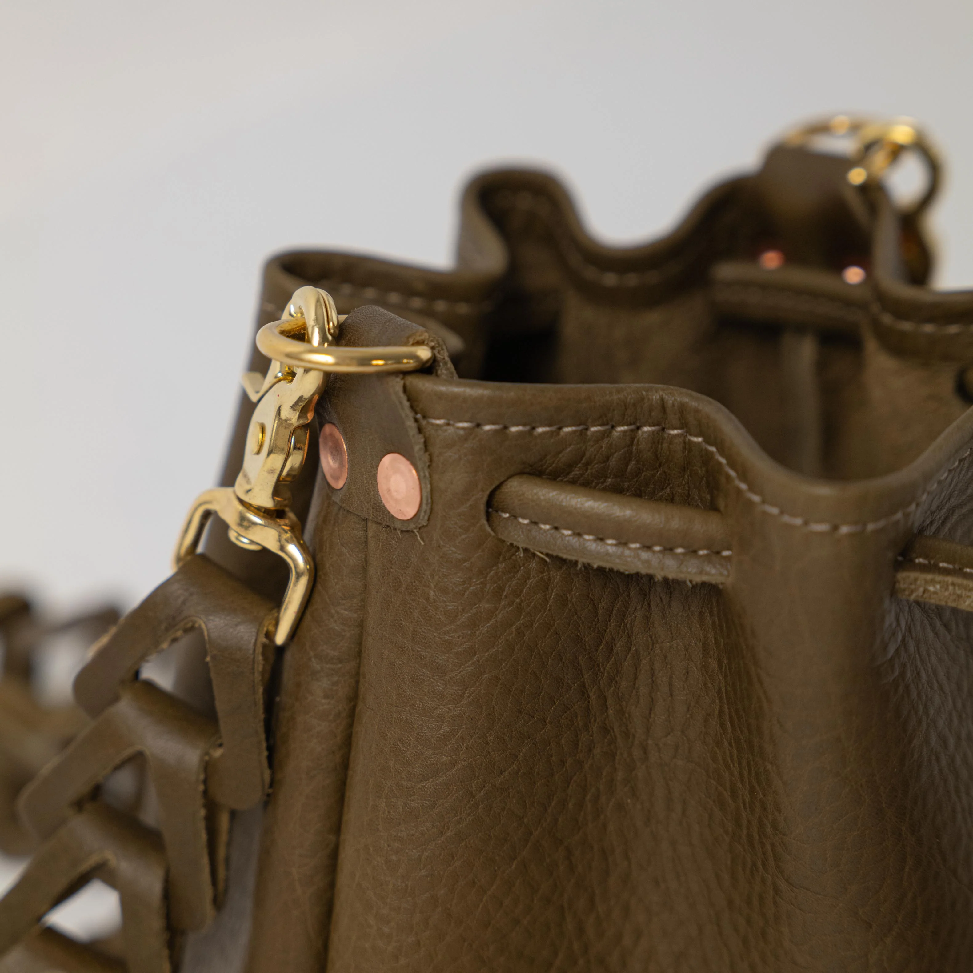 Olive Cypress Mini Bucket Bag - Image 3