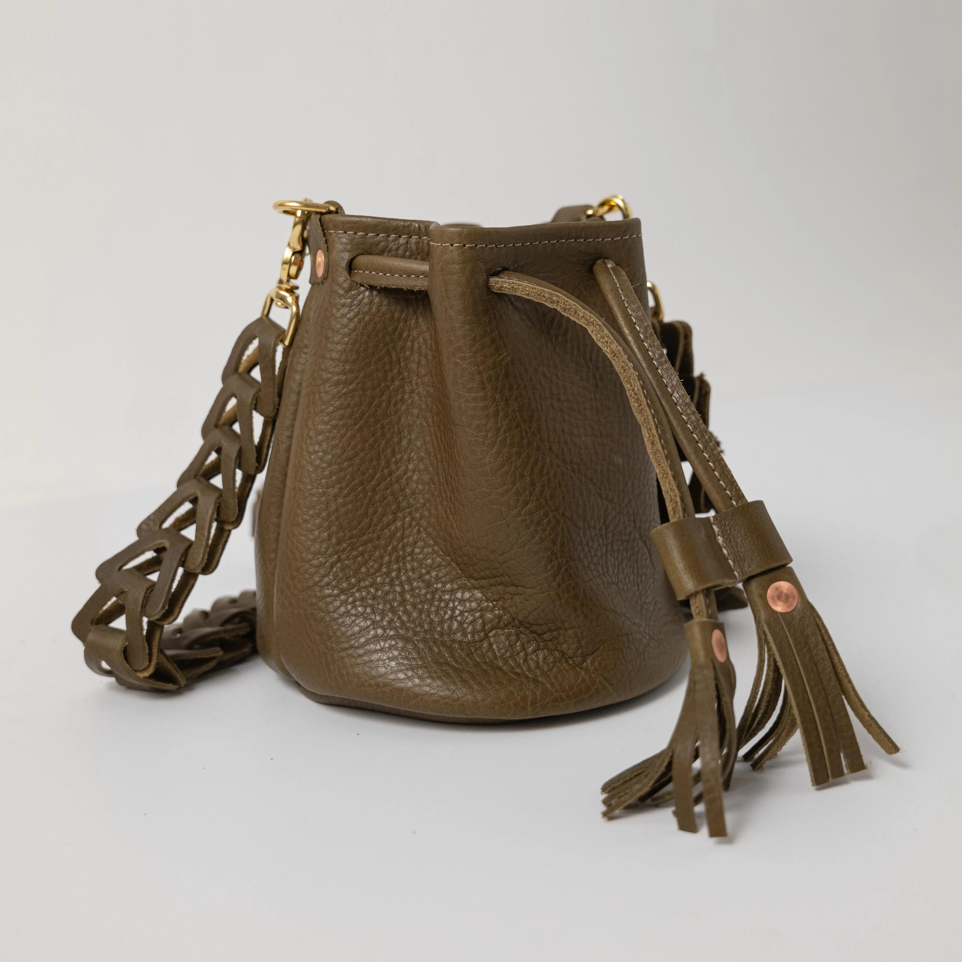 Olive Cypress Mini Bucket Bag - Image 4