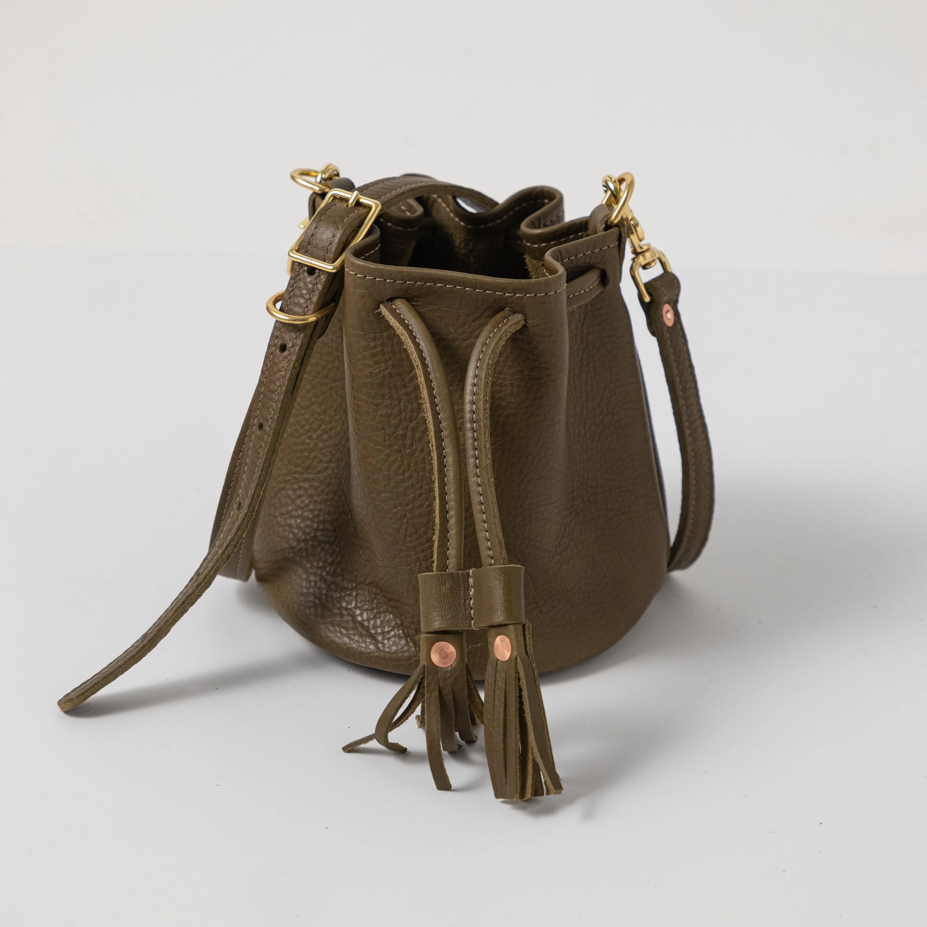 Olive Cypress Mini Bucket Bag - Image 5