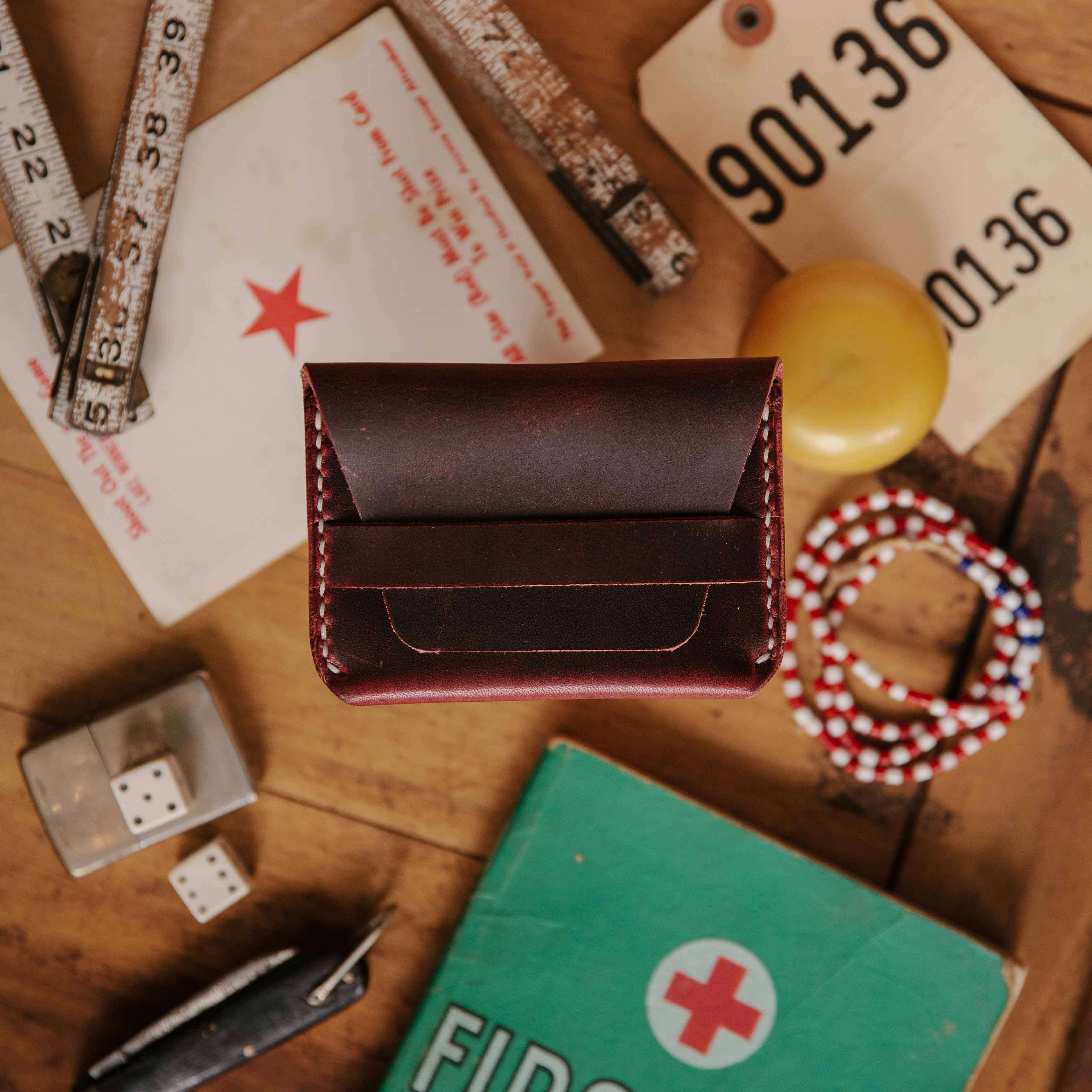 Burgundy Chromexcel Flap Wallet - Image 5