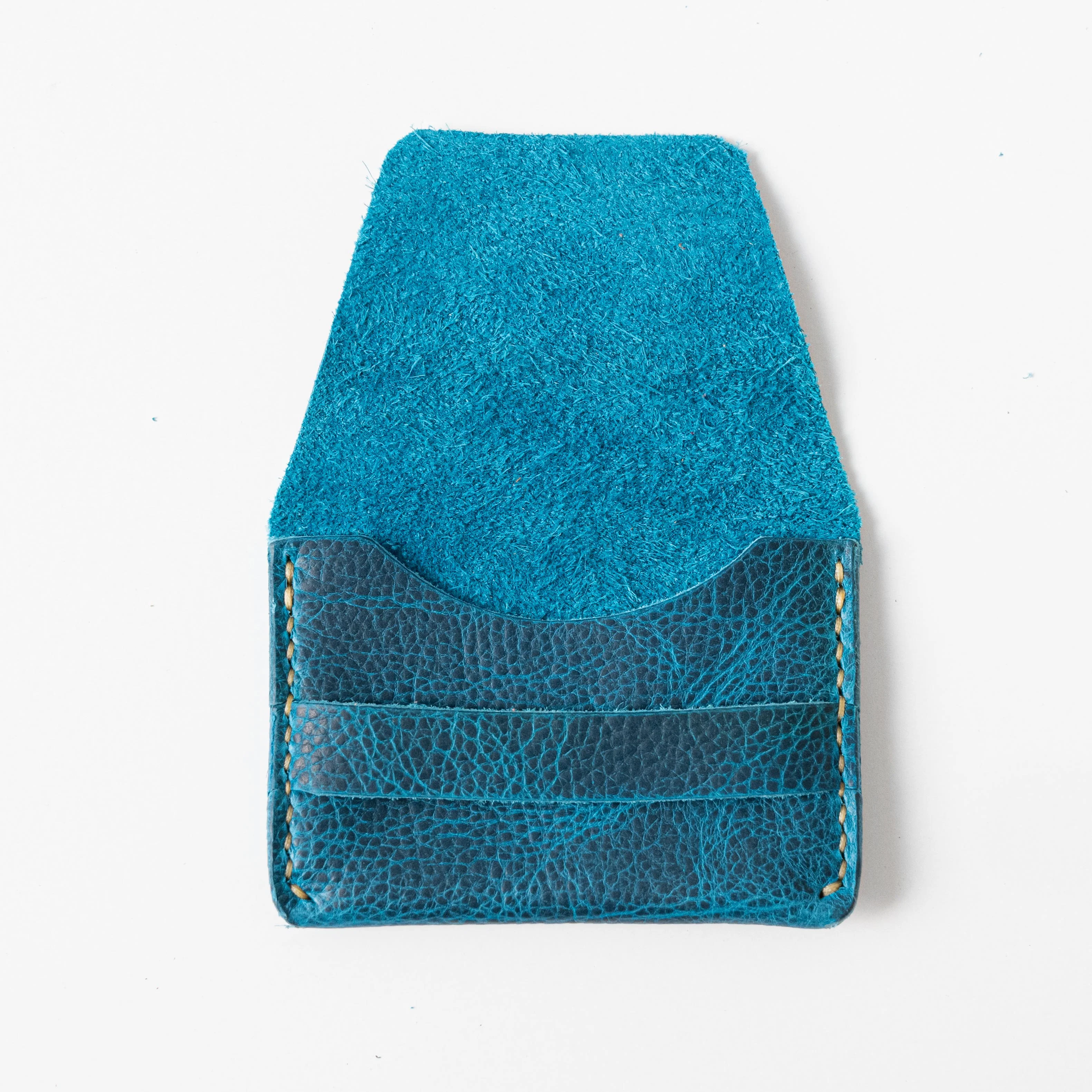 Petrol Blue Bison Flap Wallet - Image 3