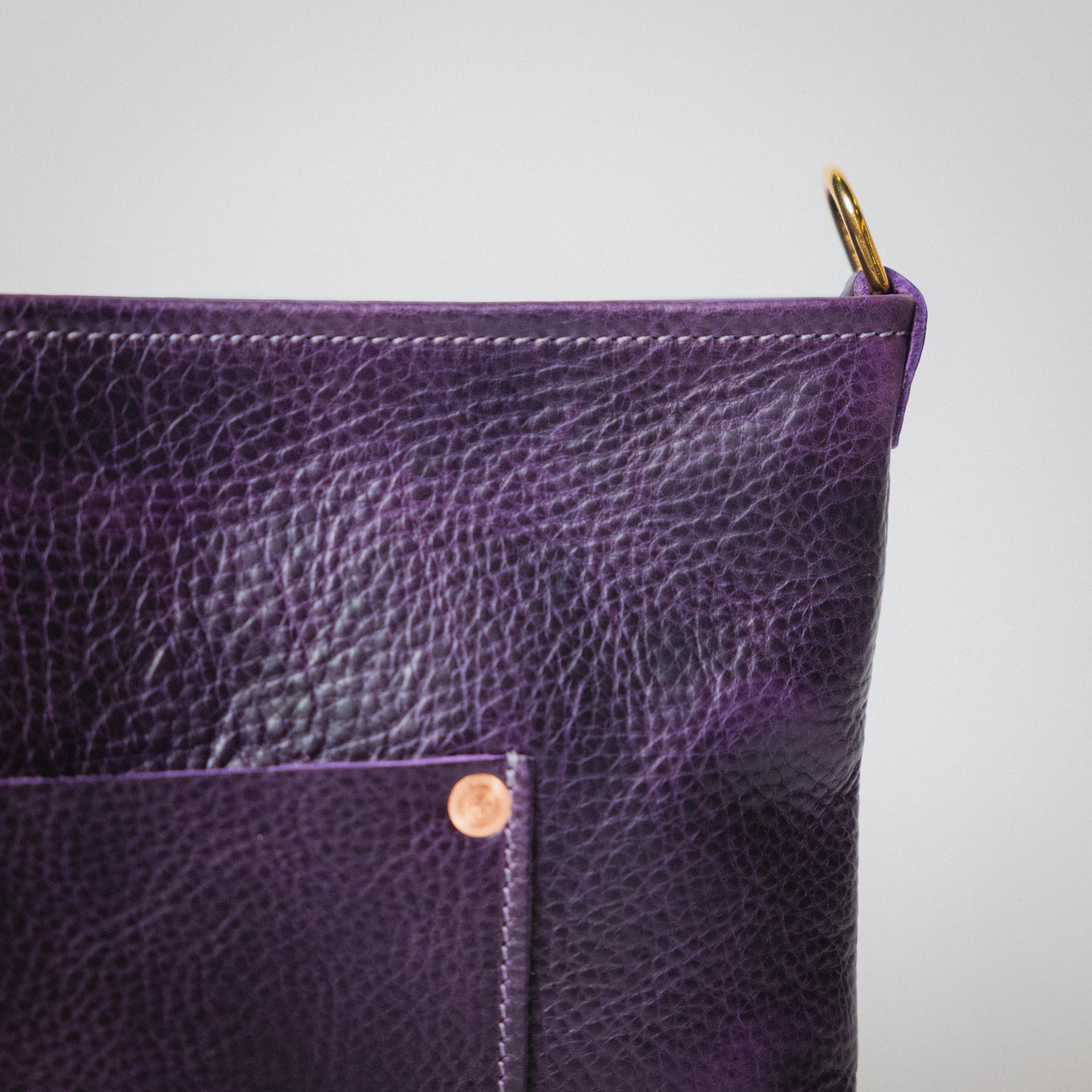 Purple Bulldog East West Crossbody Travel Tote - Image 3