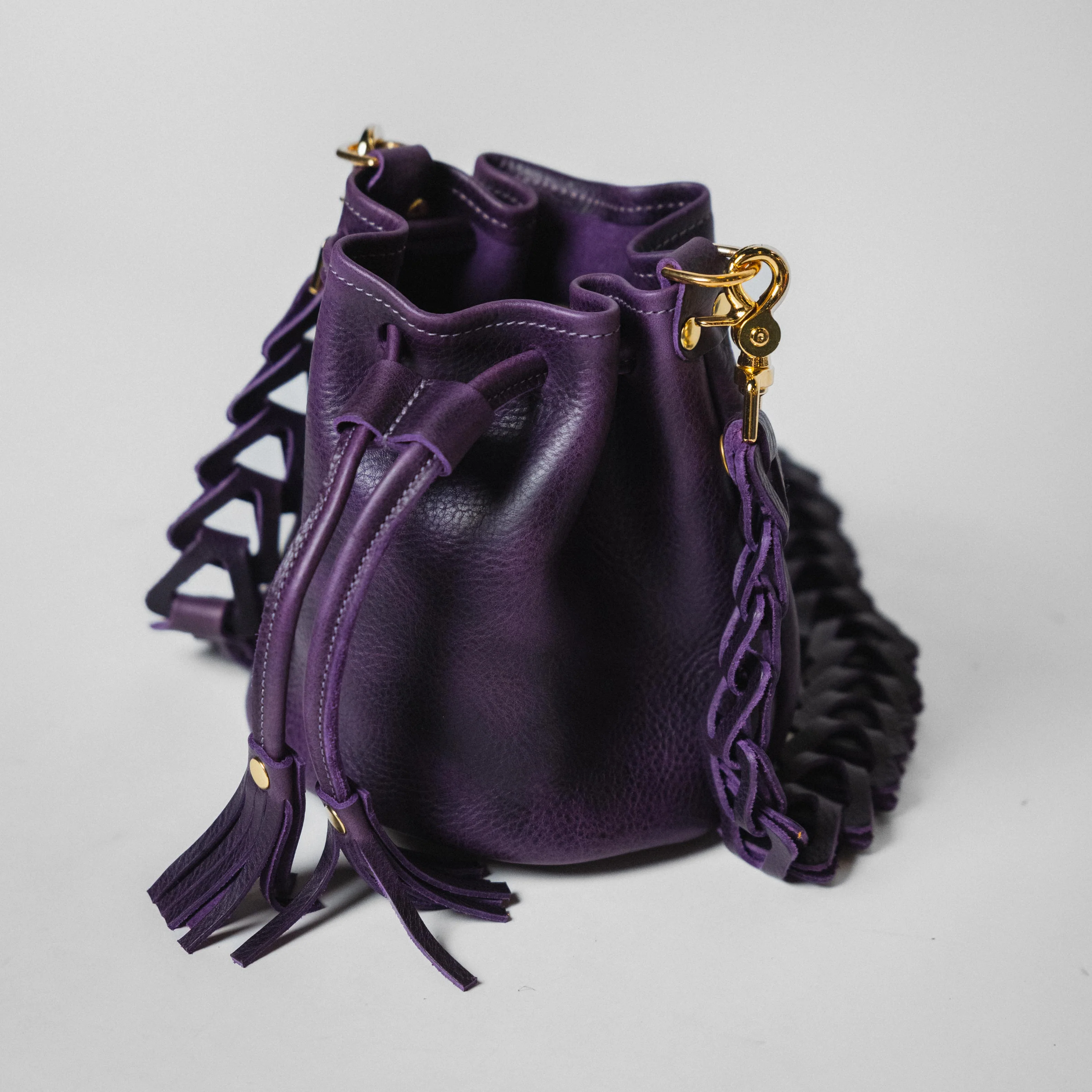 Purple Bulldog Mini Bucket Bag - Image 2