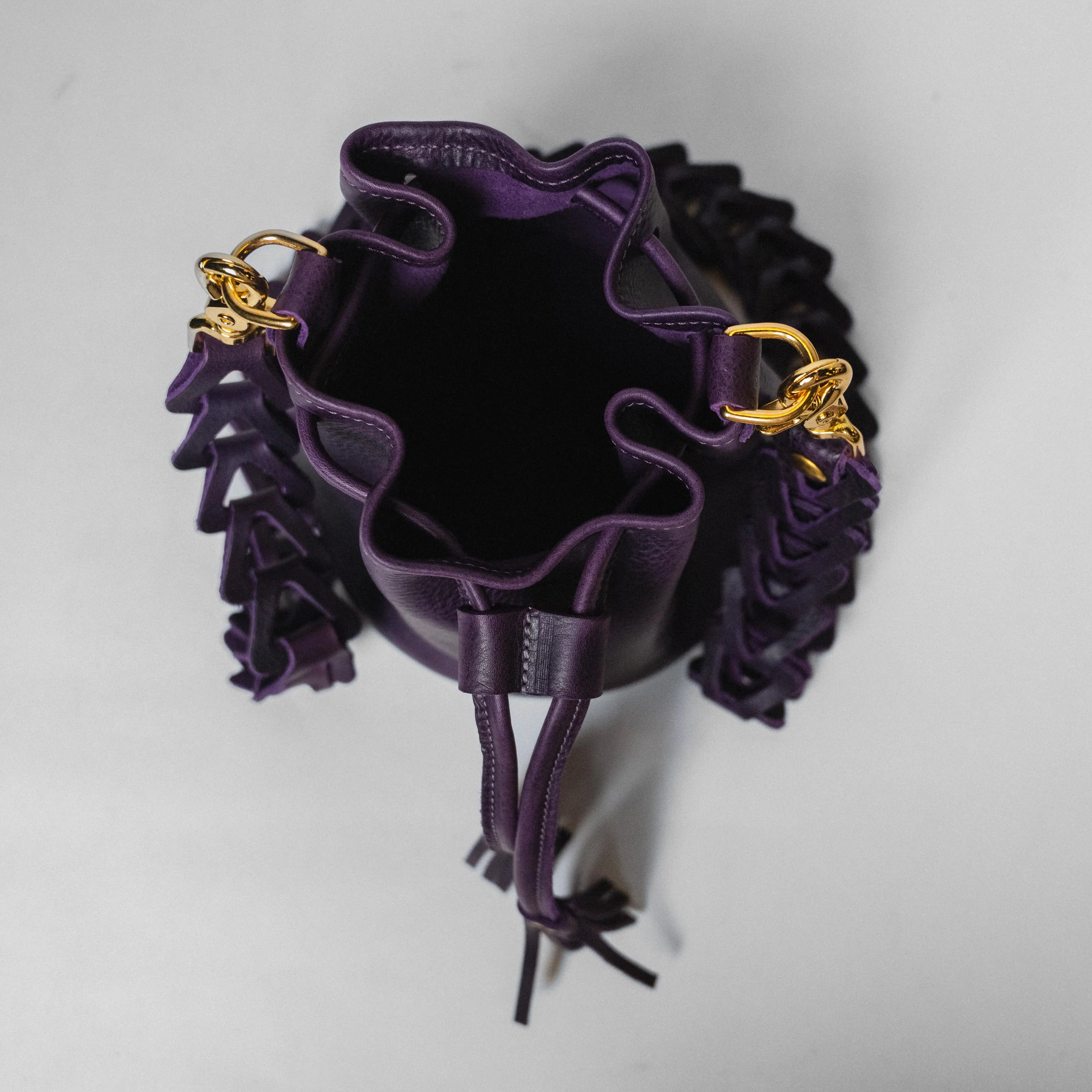 Purple Bulldog Mini Bucket Bag - Image 3