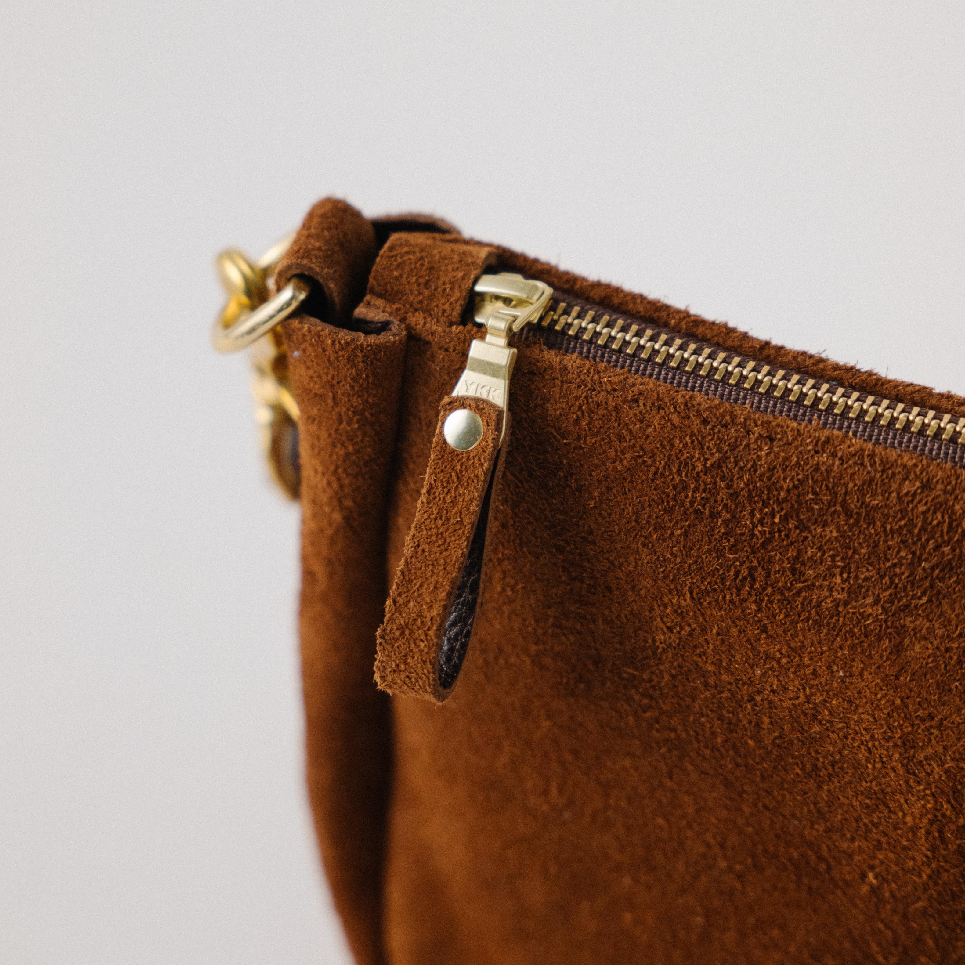 Roughout Dark Brown Bulldog Crossbody Bag - Image 3