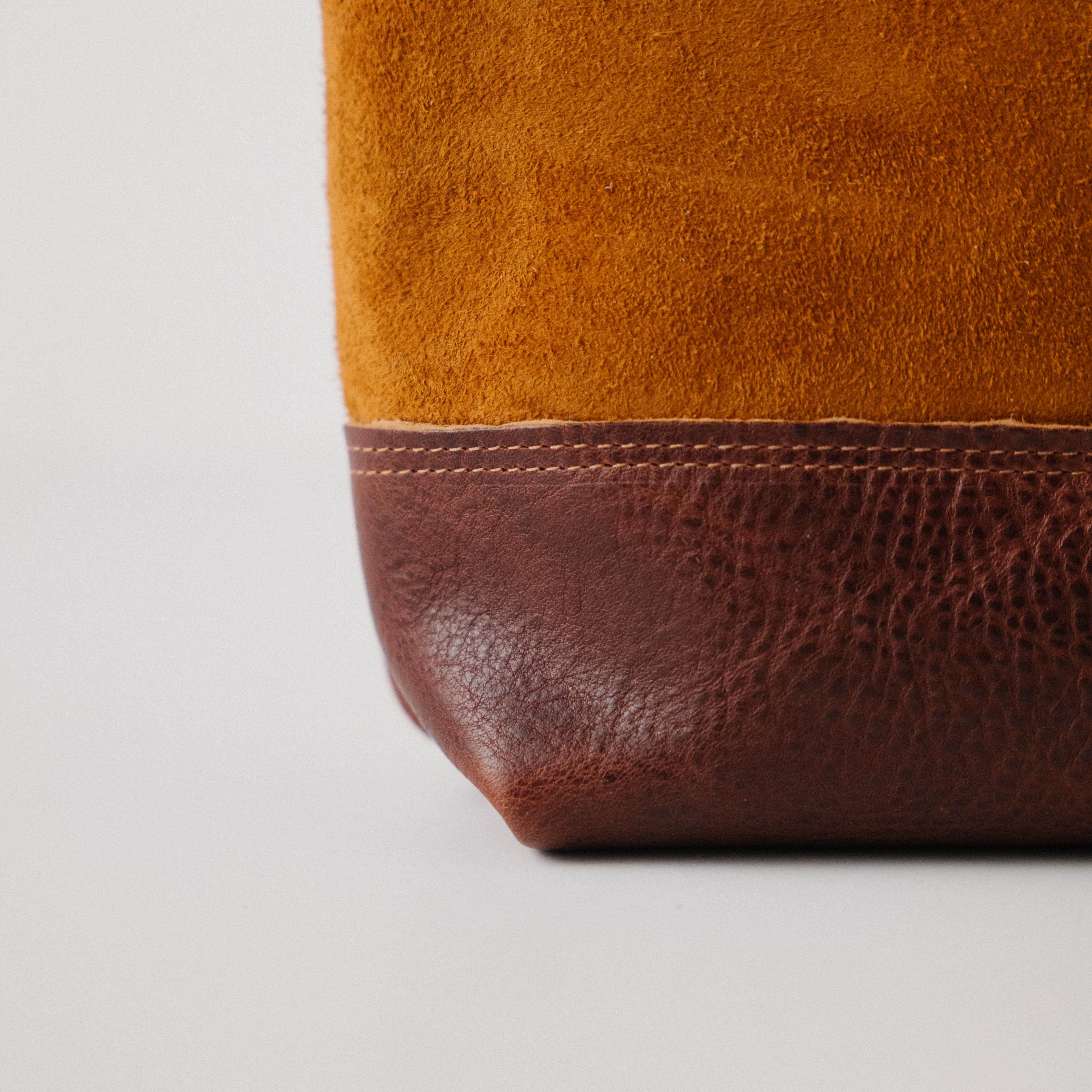 Roughout Dark Tan Bulldog Mini Panel Tote - Image 3