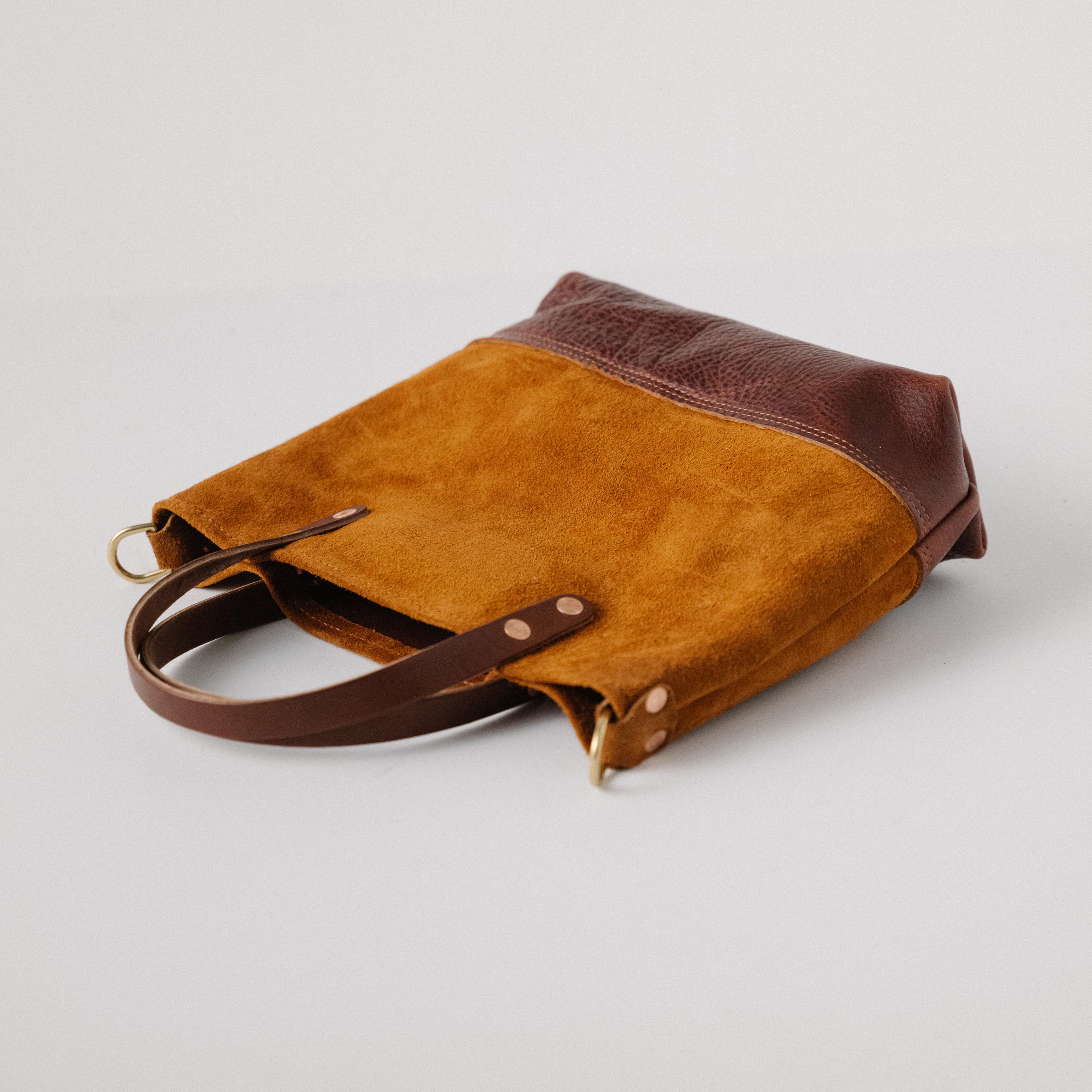 Roughout Dark Tan Bulldog Mini Panel Tote - Image 4