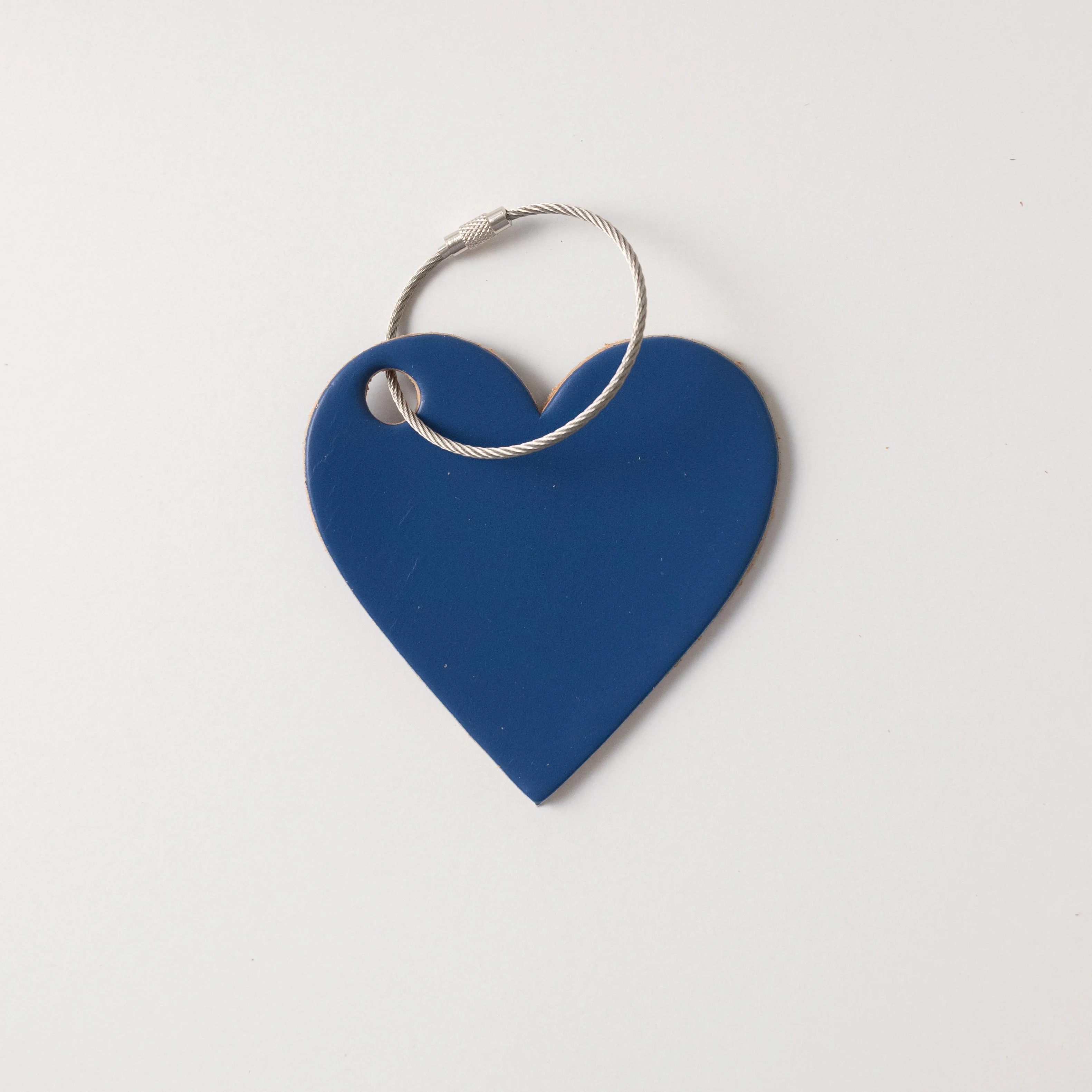 Sapphire Leather Heart Tag