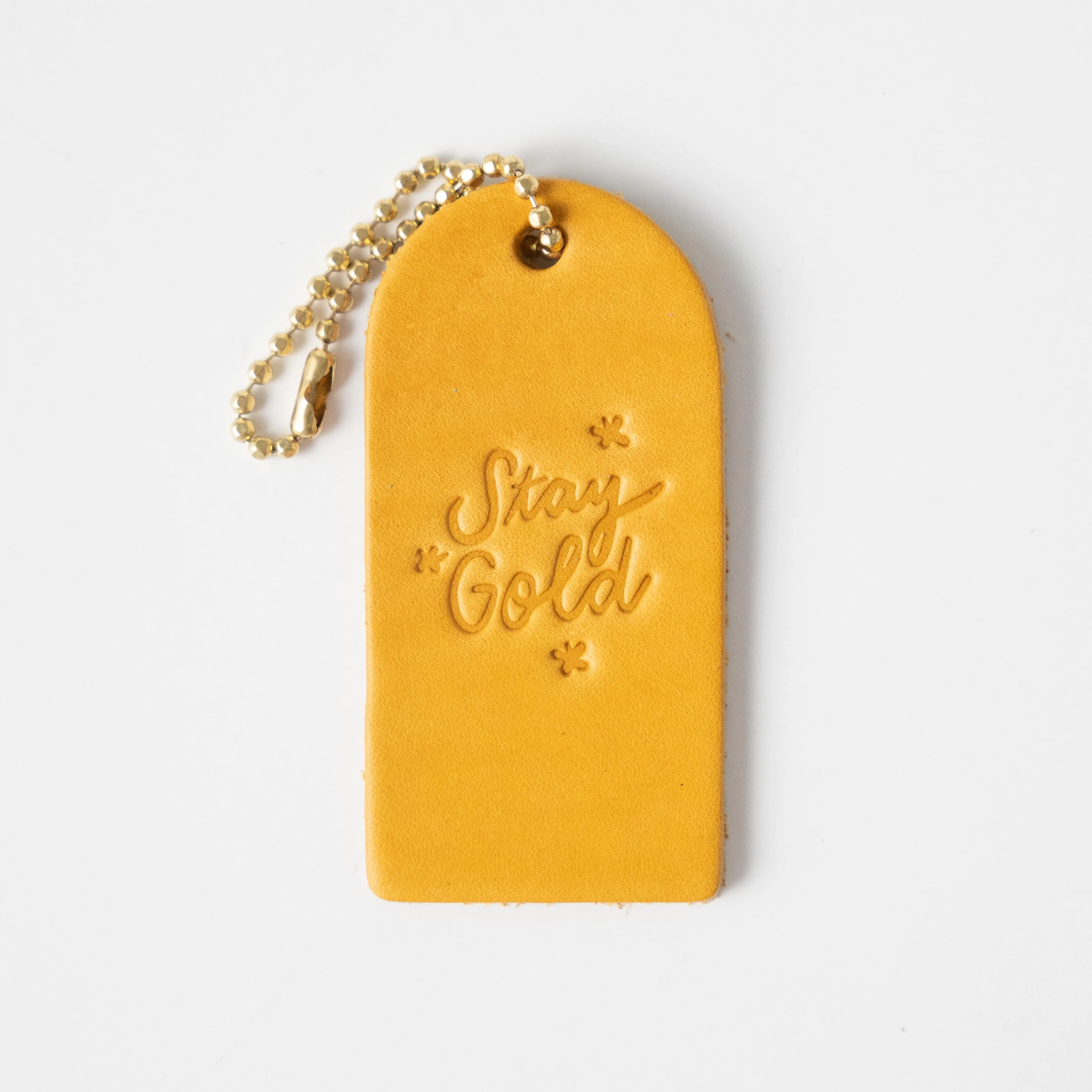 Stay Gold Mini Leather Tag