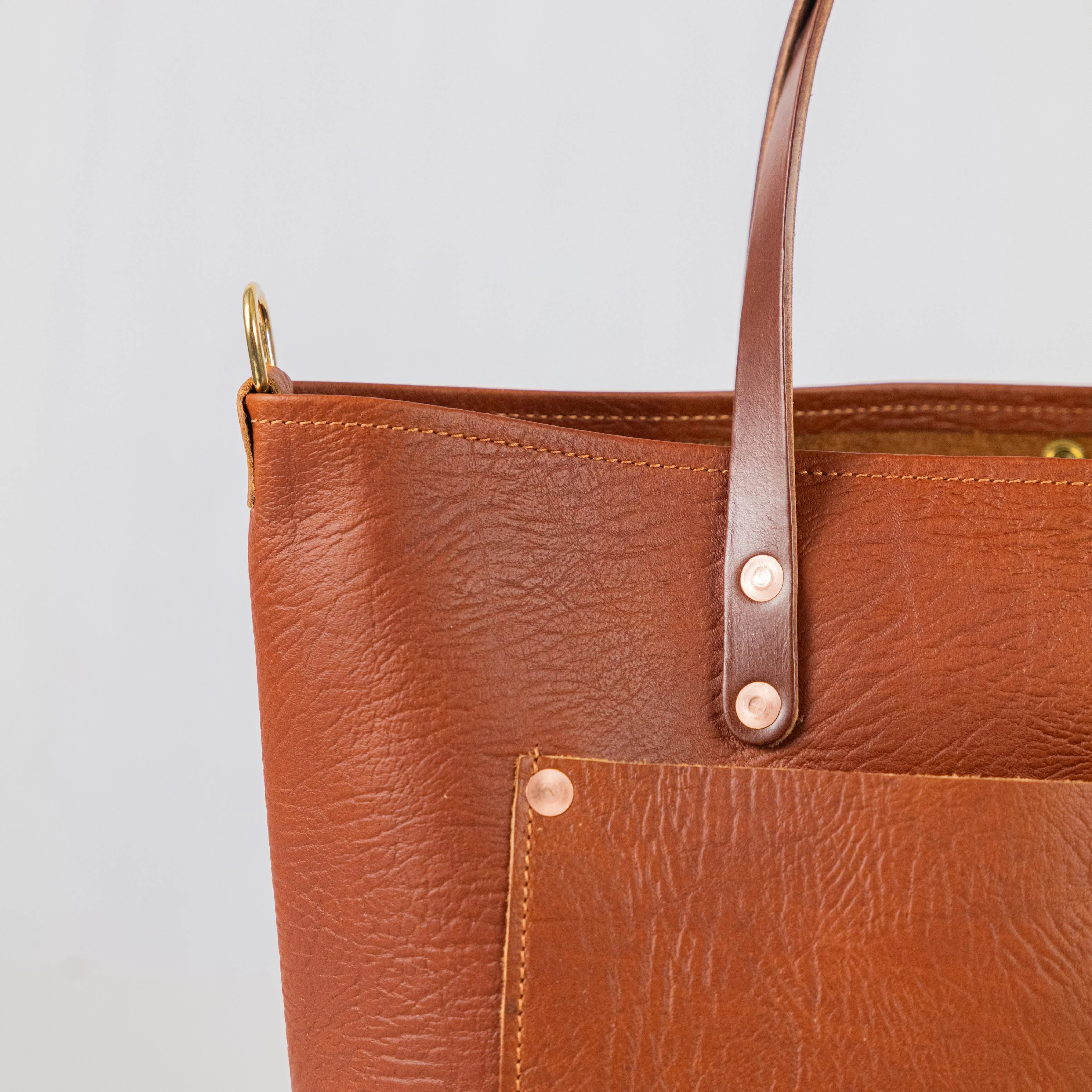Tan Bison East West Travel Tote - Image 3