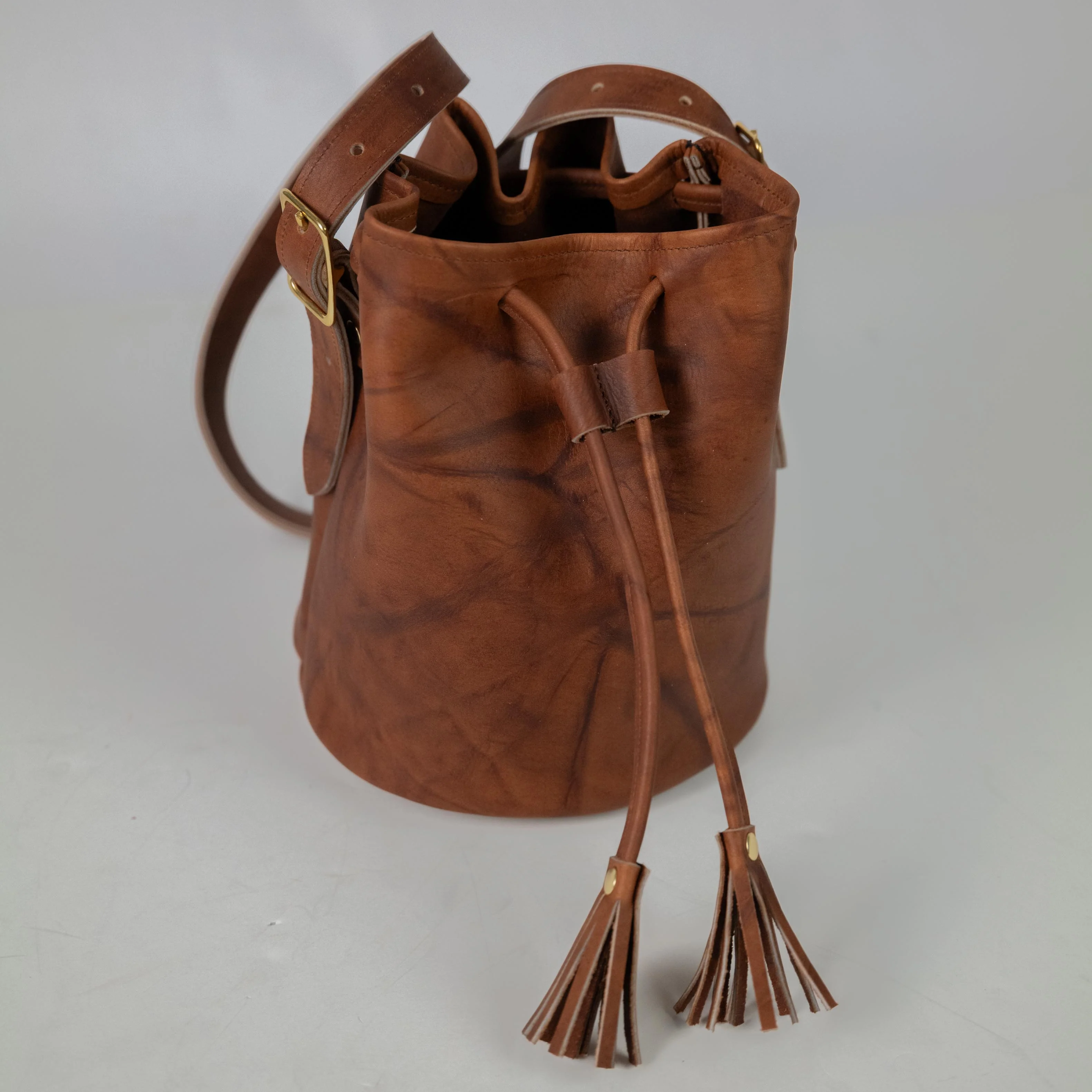 Tan Crunch Bucket Bag - Image 3