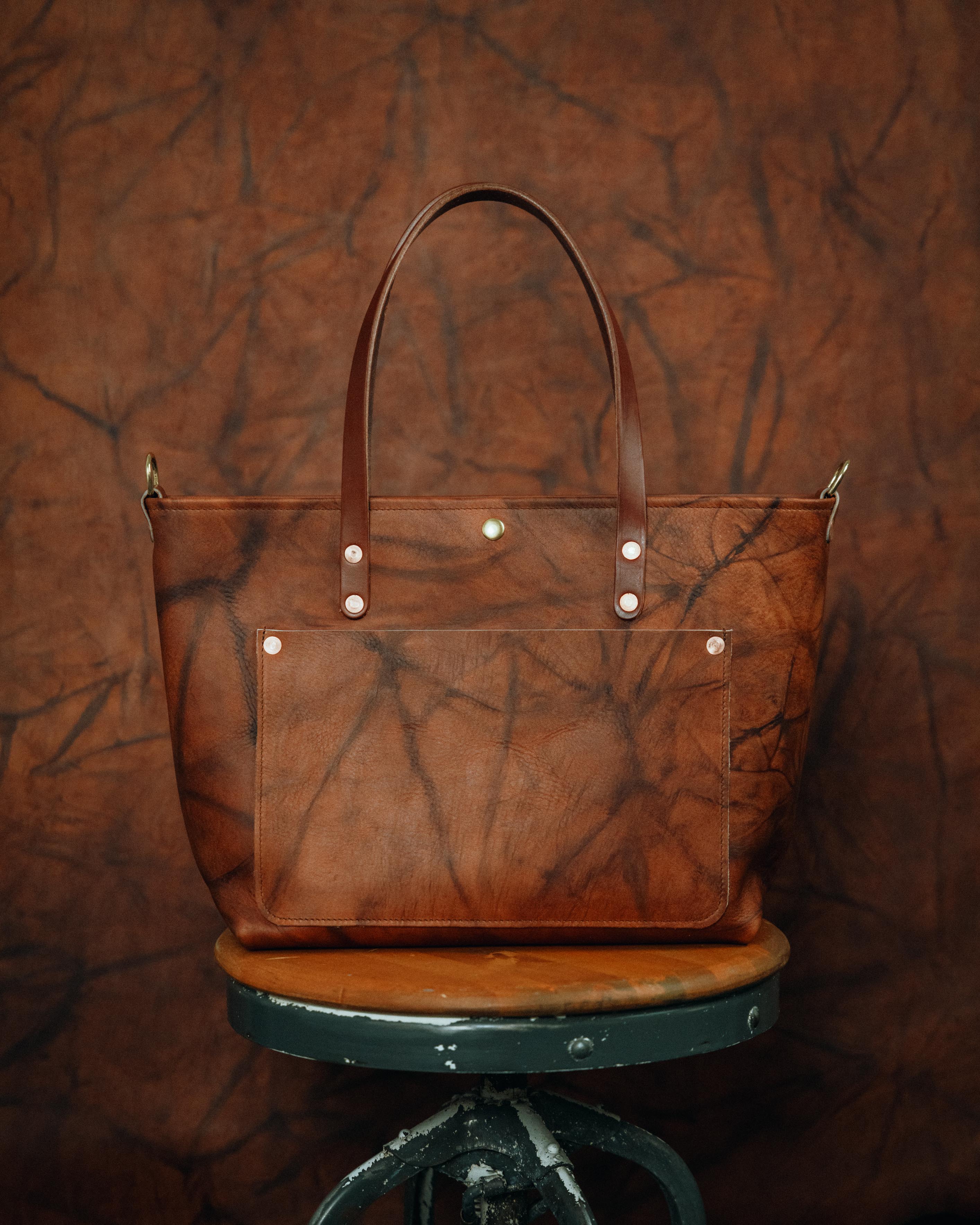 Tan Crunch East West Travel Tote - Image 7