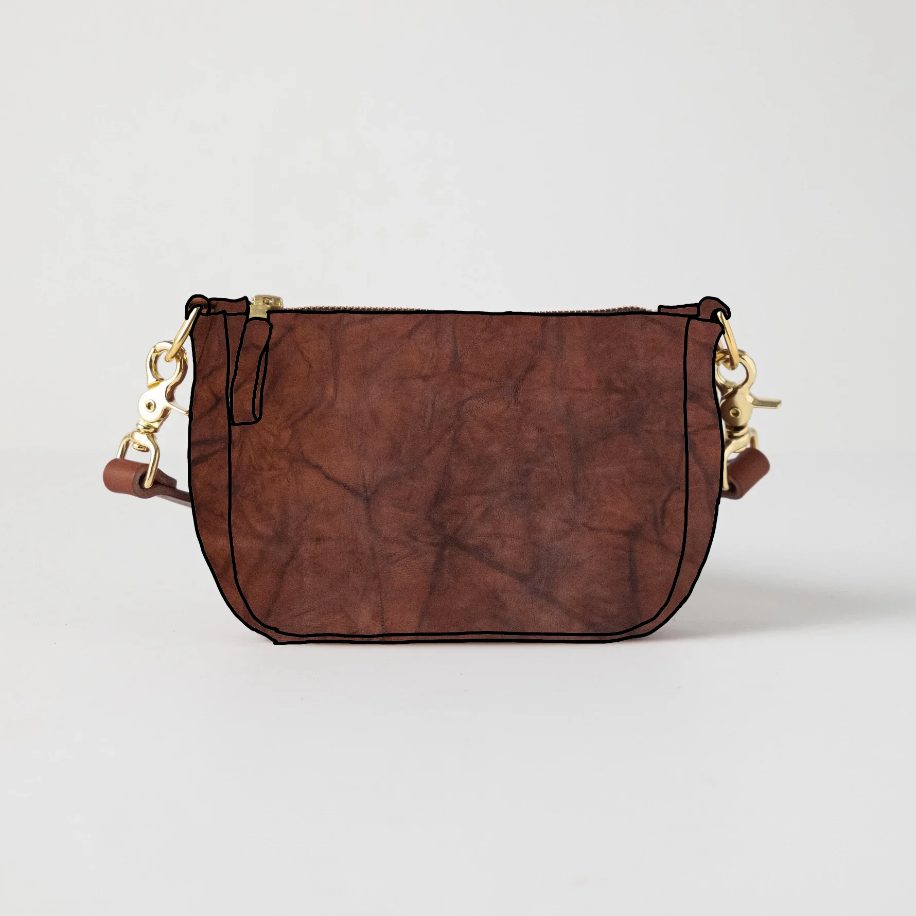 Tan Crunch Mini Crossbody Bag