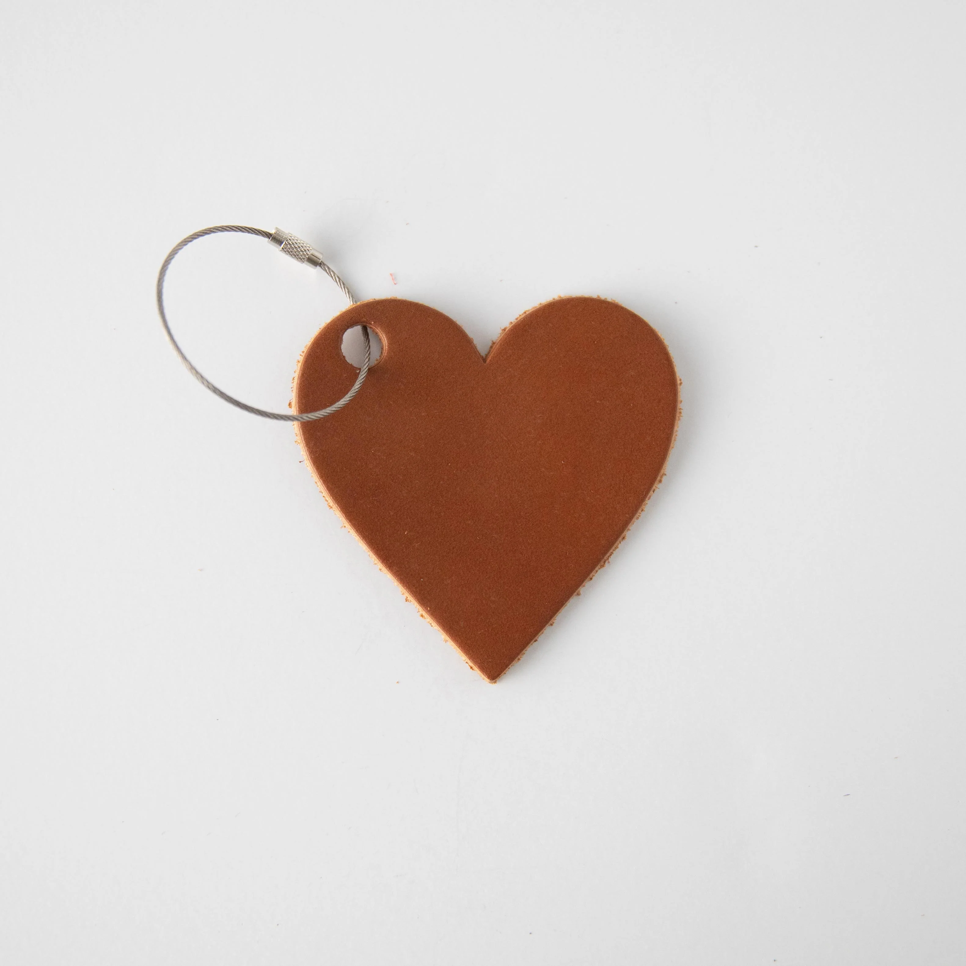 Tan Leather Heart Tag - Image 3