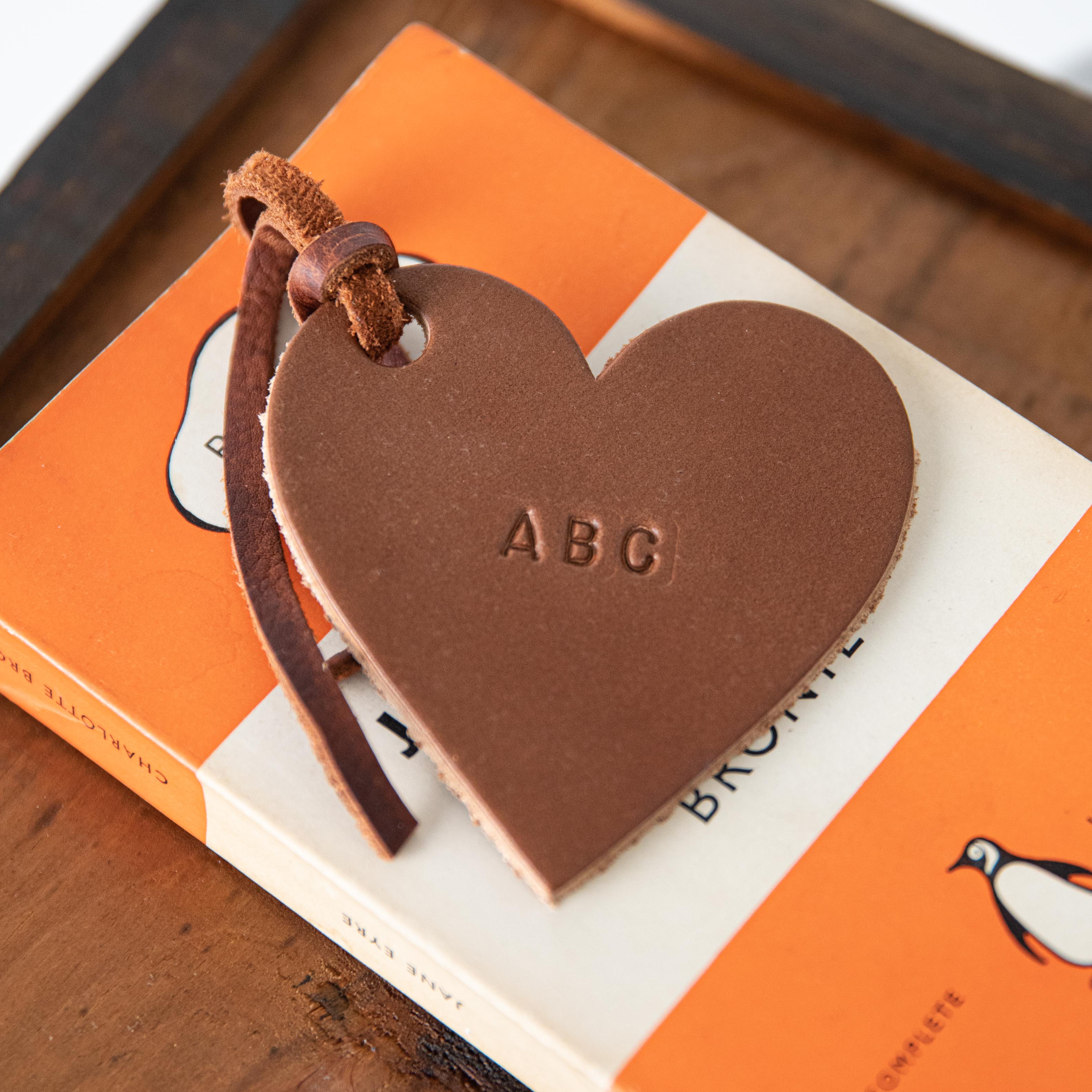 Tan Leather Heart Tag - Image 5