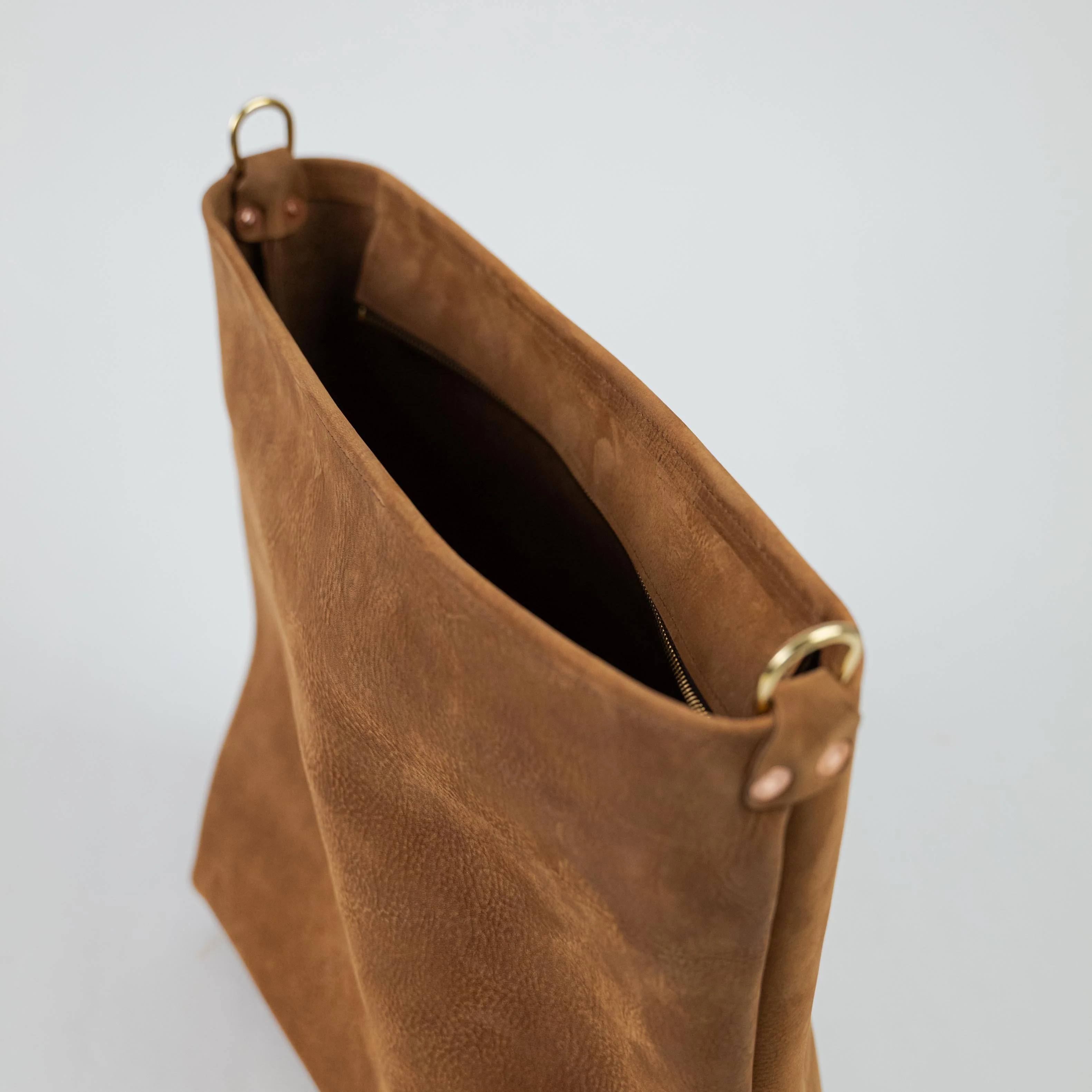 Tan Nubuck Crossbody Tote - Image 3