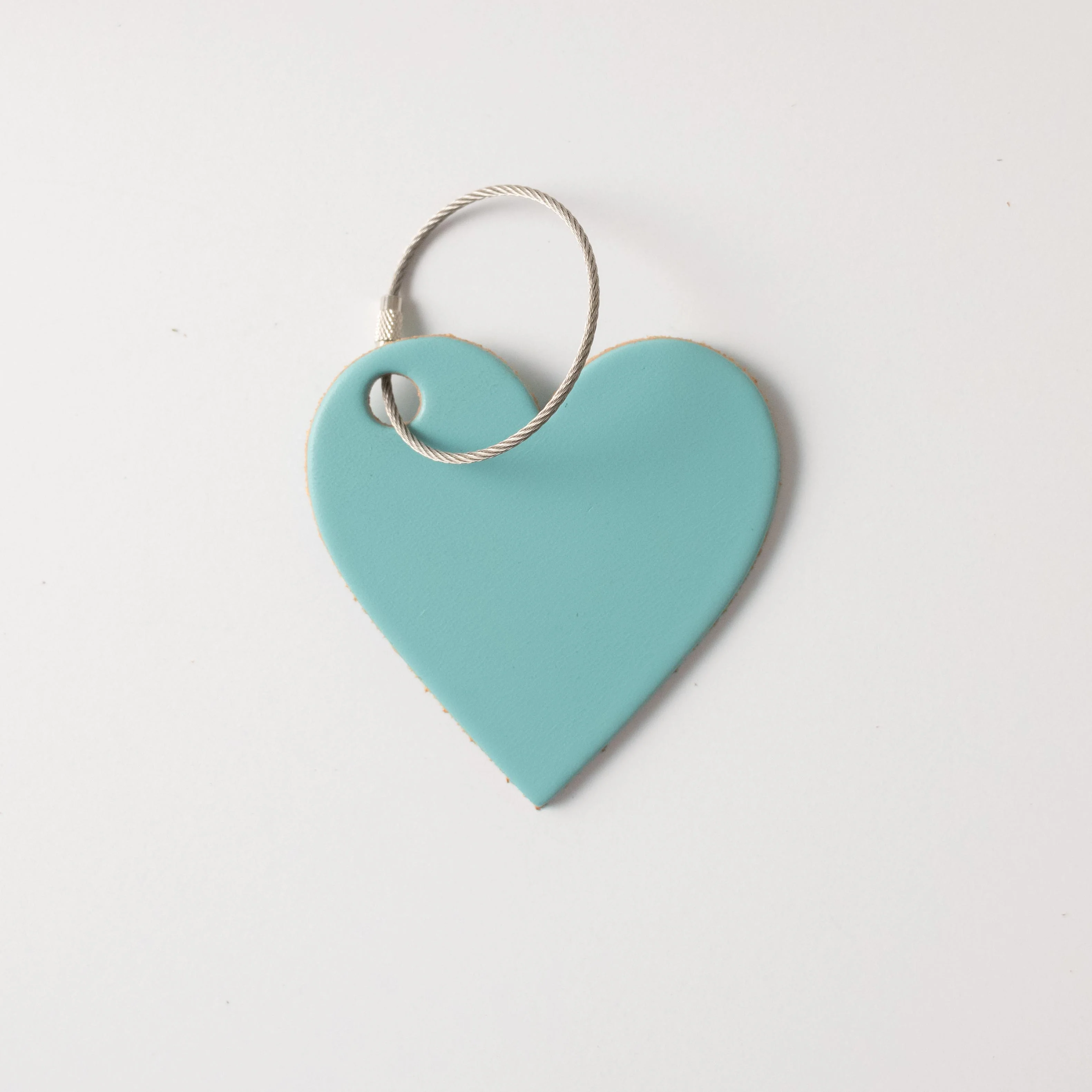 Topaz Leather Heart Tag