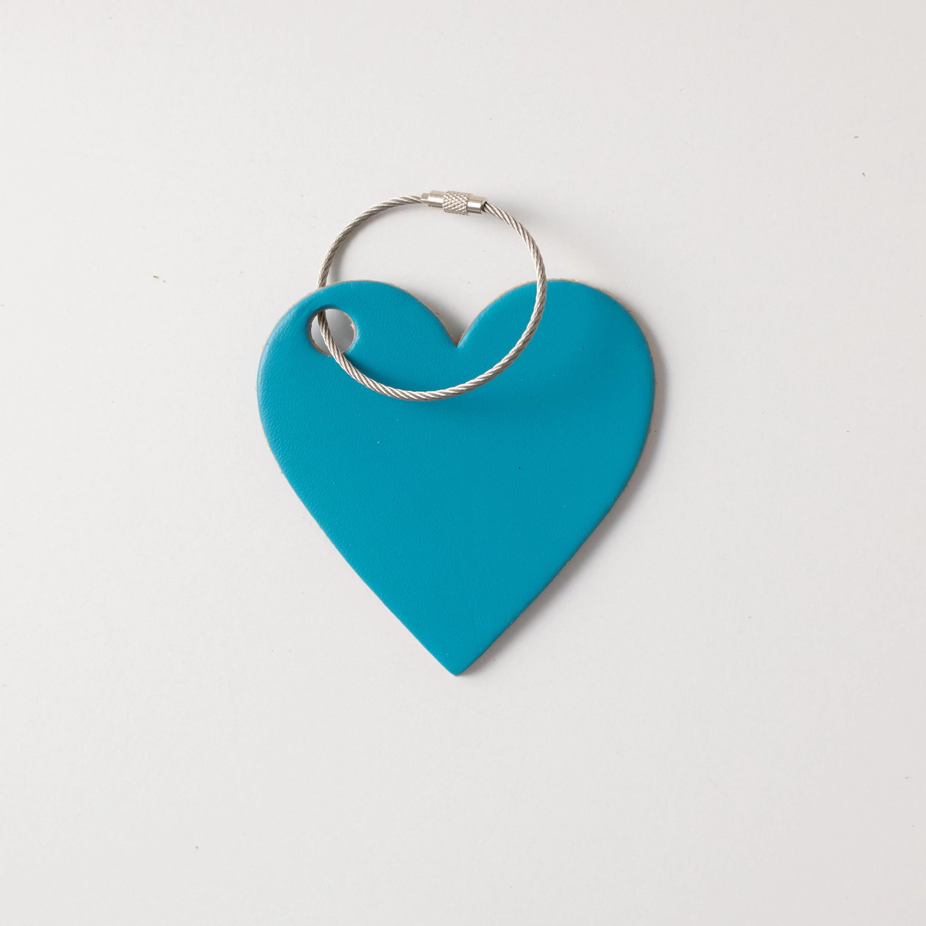 Turquoise Leather Heart Tag