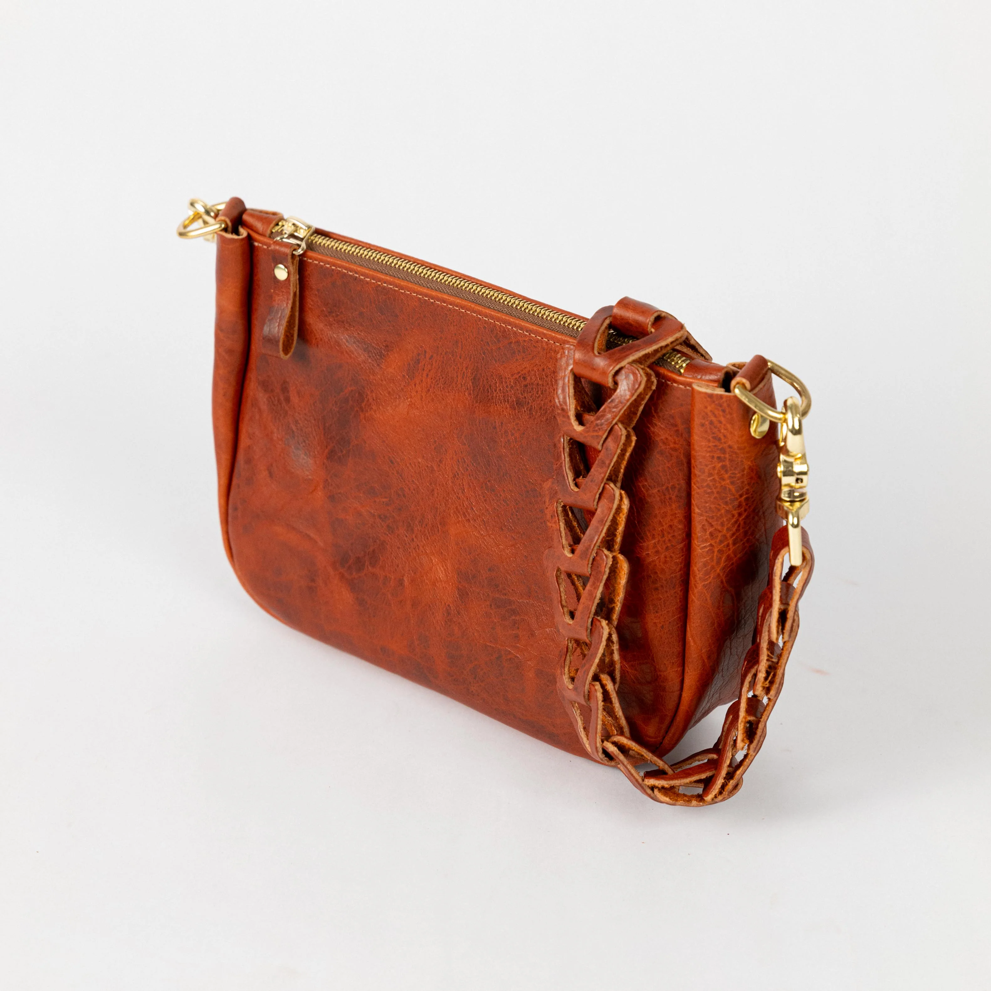 Scratch-and-Dent Whiskey Navajo Bison Medium Crossbody Bag - Image 4